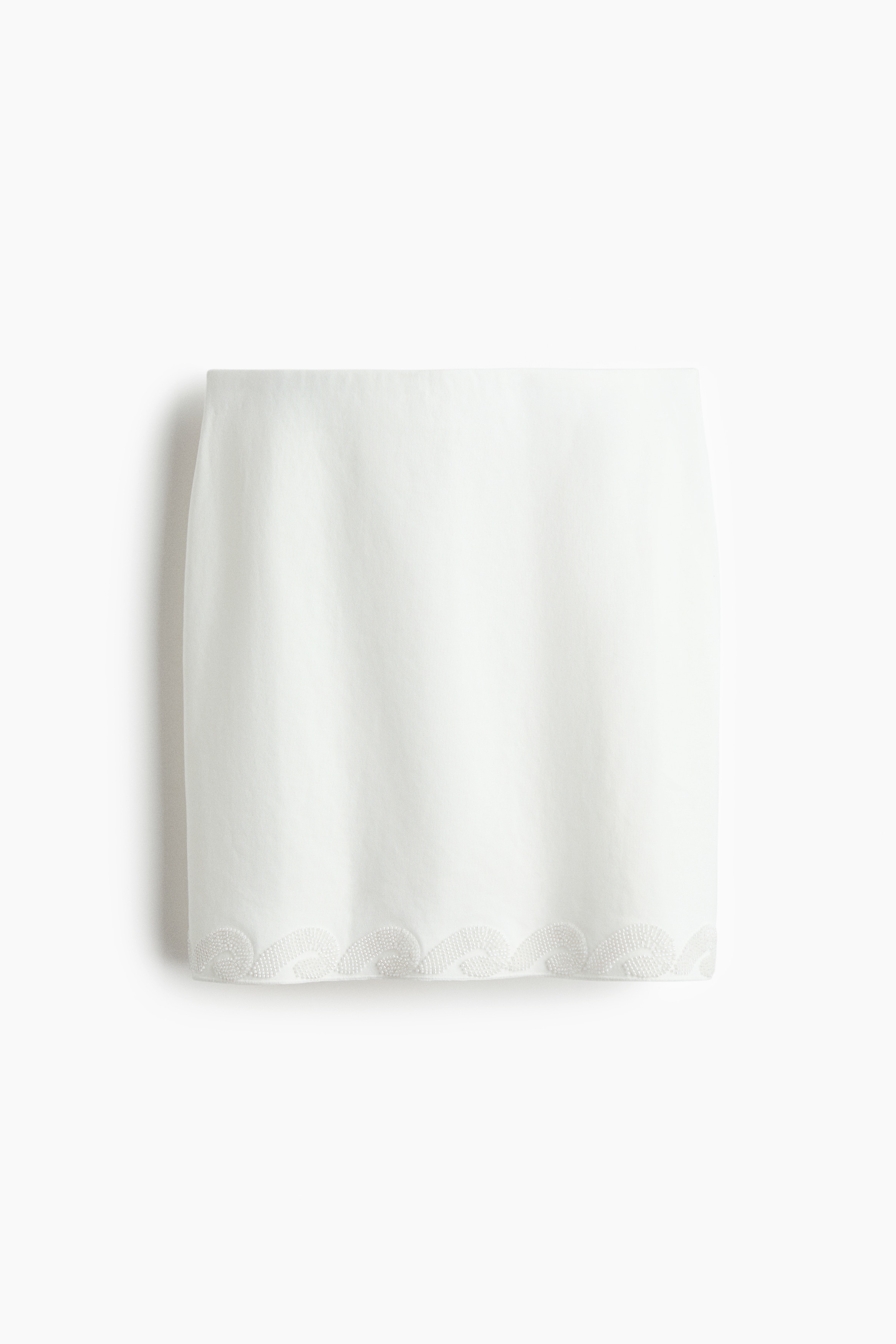 Bead Trim Skirt - White/Black