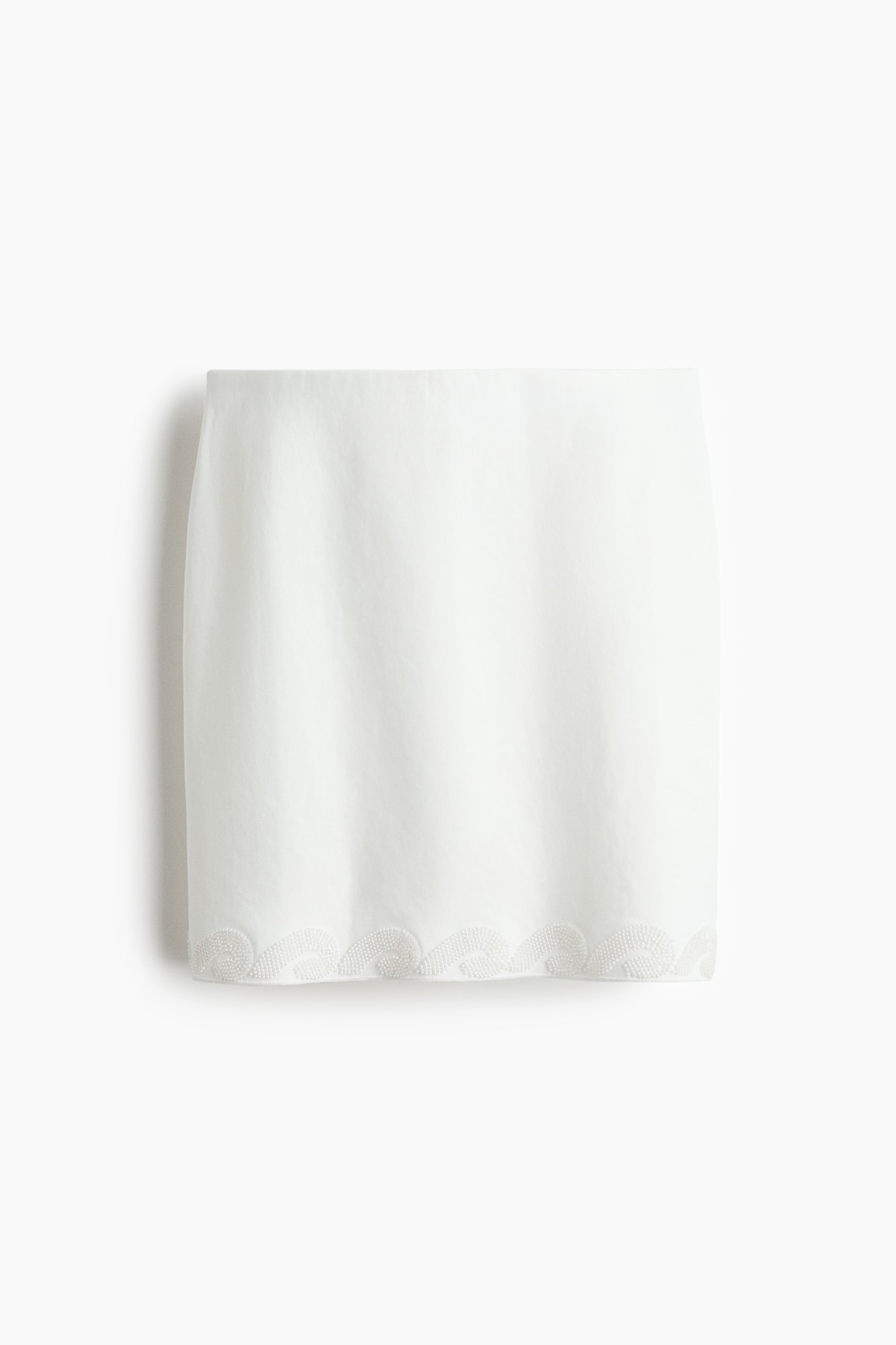 Bead-trimmed skirt - White/Black - 1