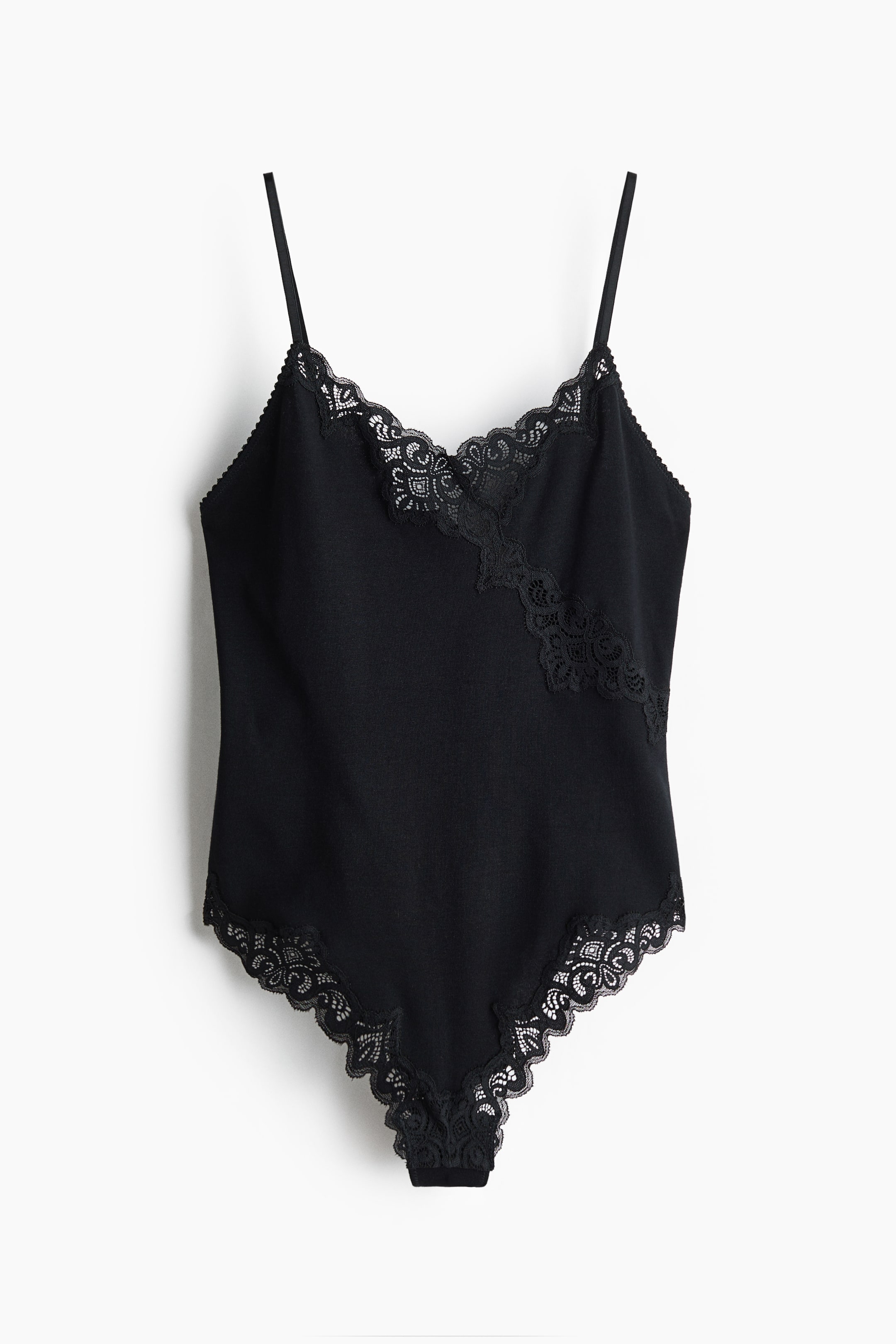 Lace-Trimmed Cotton Bodysuit