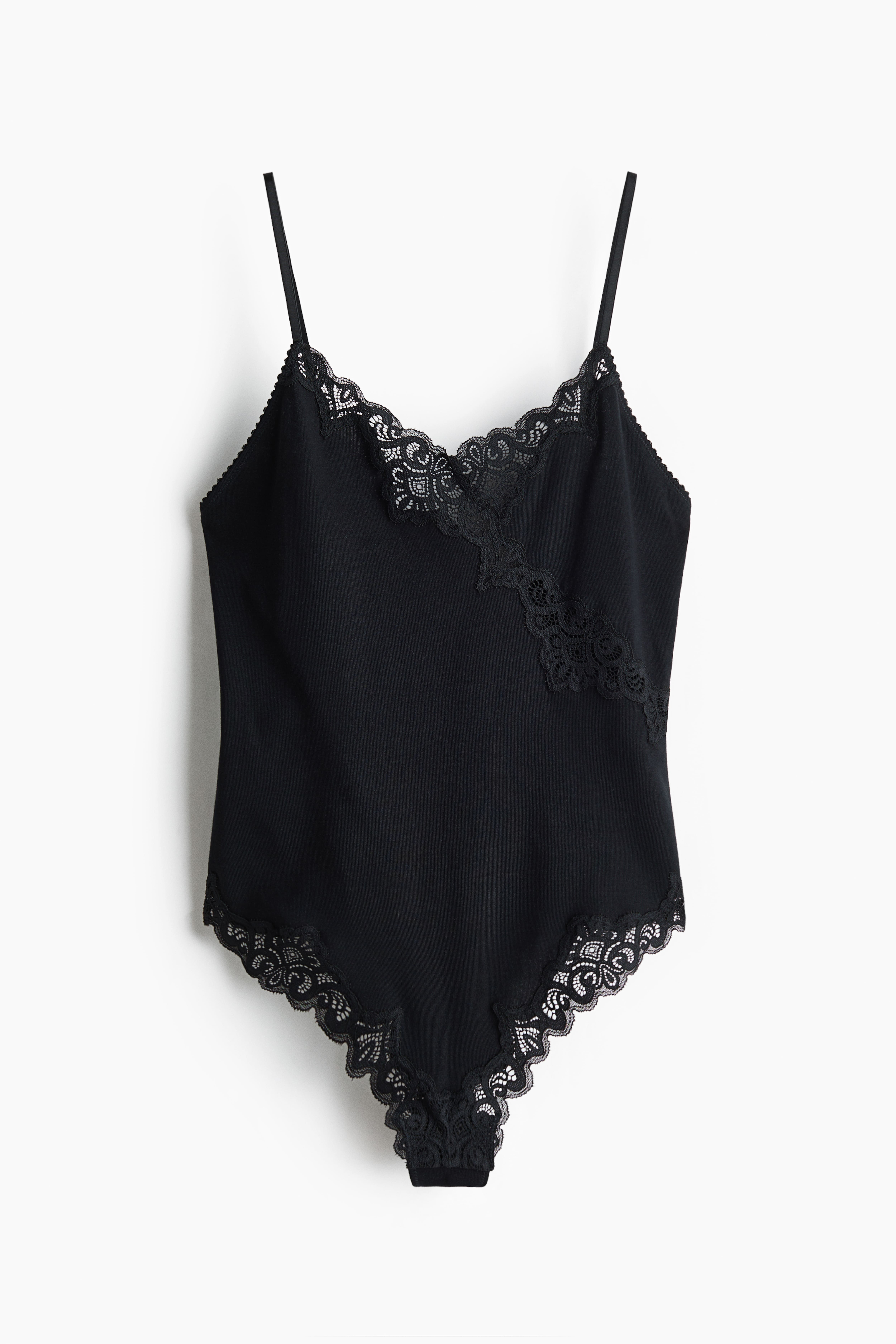 Lace-Trimmed Cotton Bodysuit