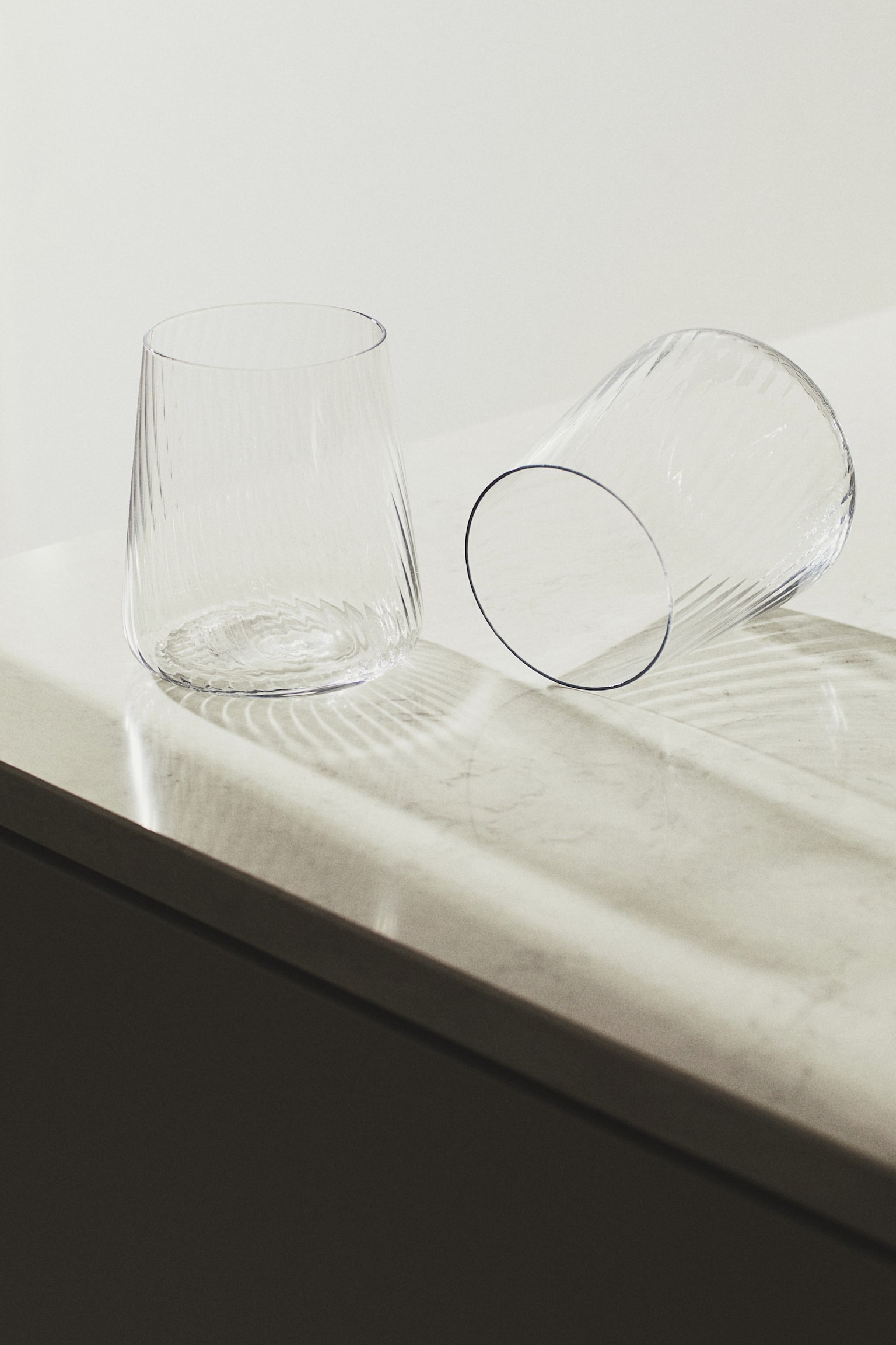 Lot de 2 verres à eau en verre - Transparent - 2