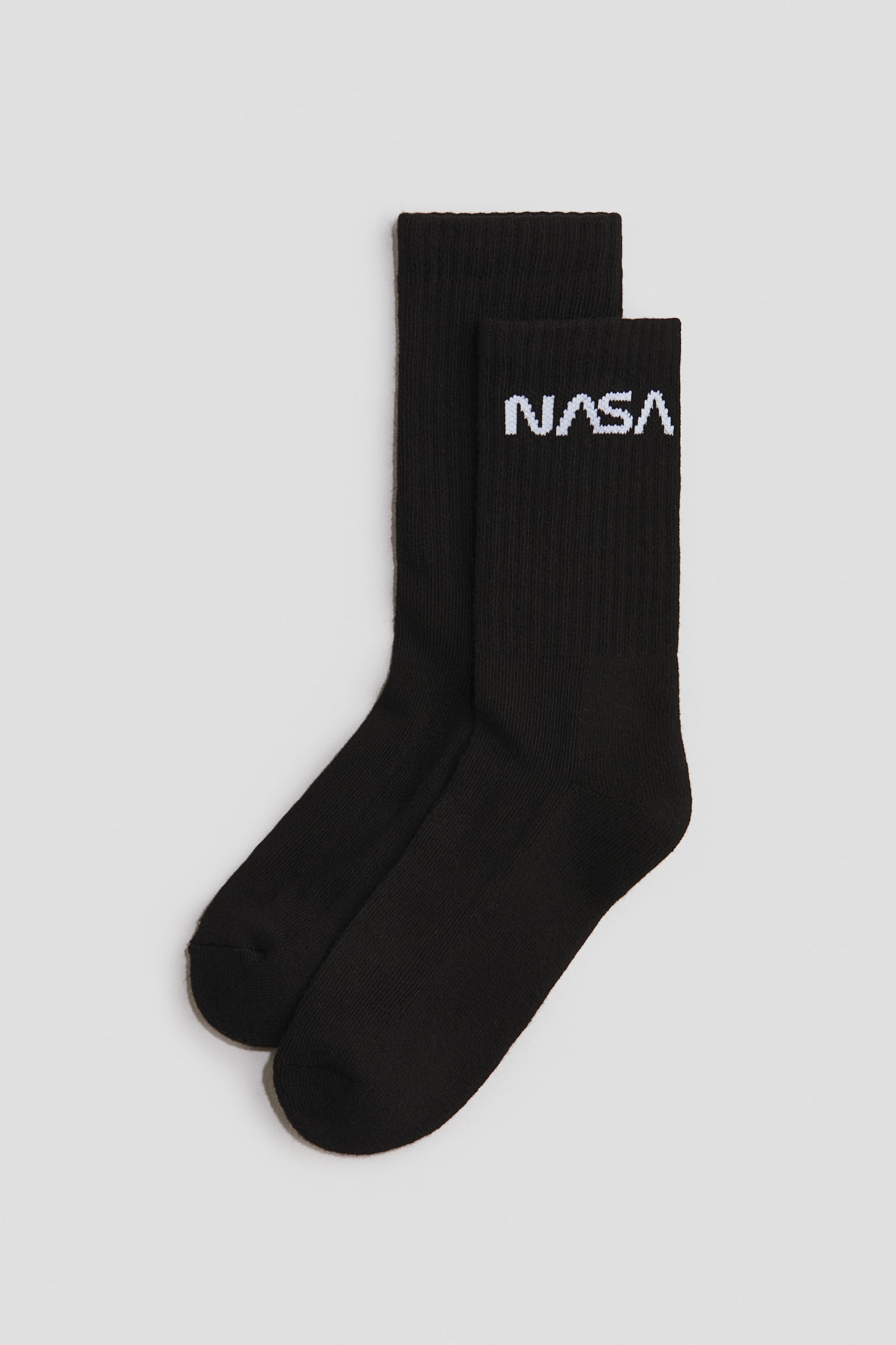 5-pack ribbed terry socks - Black/NASA/White/White/Black/White/Black/Blue/White/Black/Green/Dark green/White/Striped/Black/White - 3