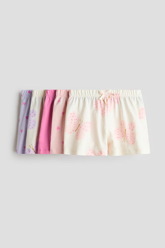 5er-Pack Baumwollshorts - Rosa/Gemustert/Hellblau/Zitronen/Marineblau/Geblümt/Hellrosa/Erdbeeren - 1
