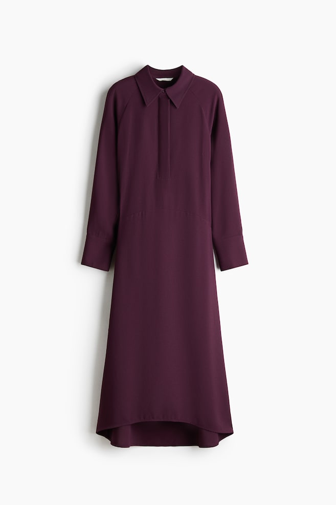 Blusenkleid - Weinrot/Schwarz - 1