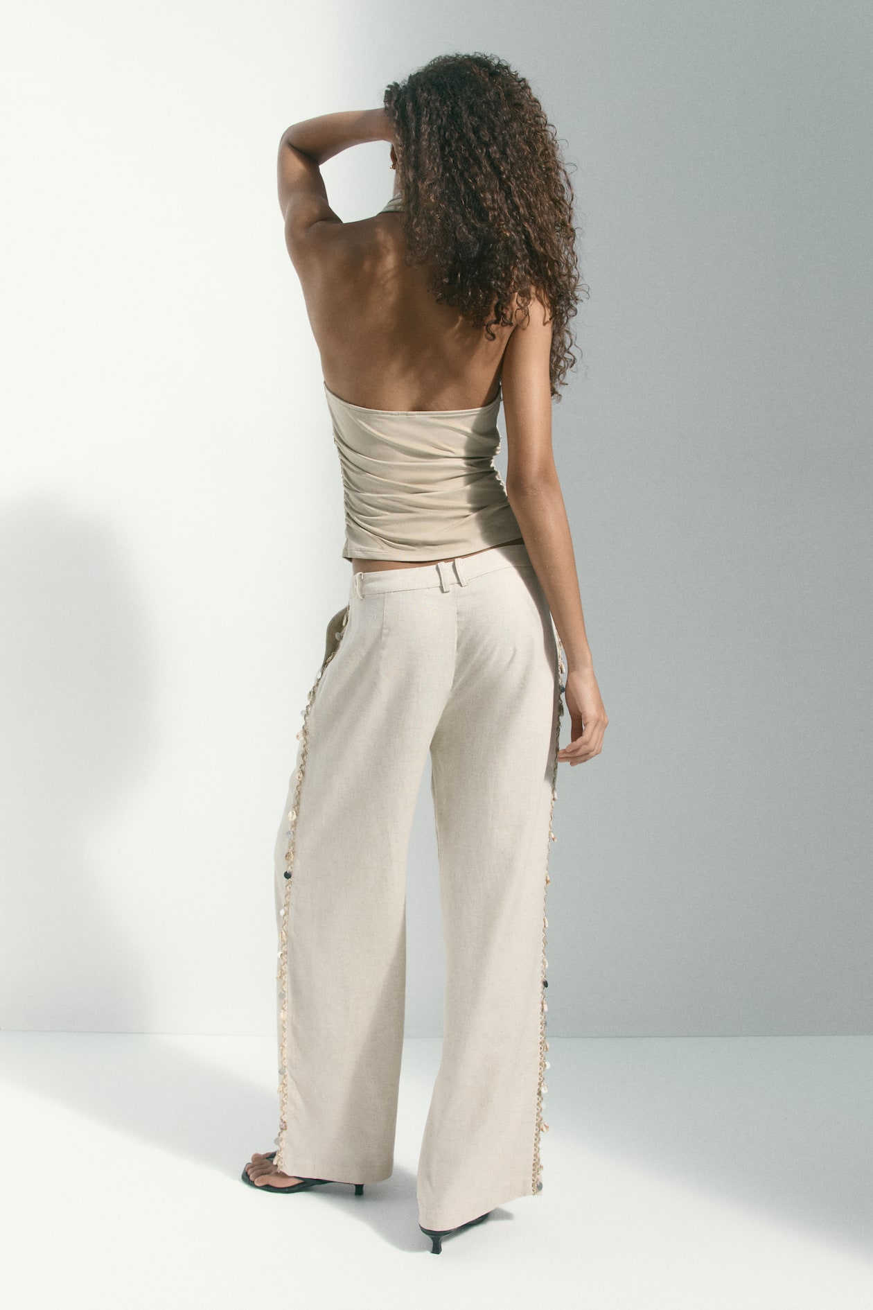Embellished Linen-Blend Pants - image 3