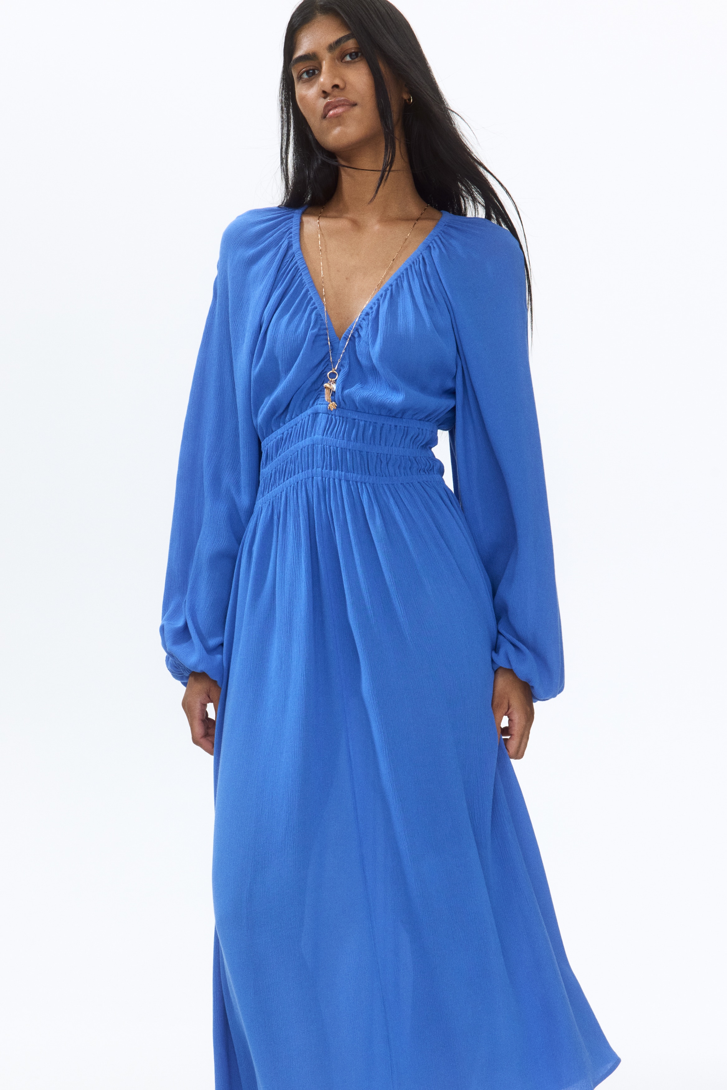 h&m blue dress long sleeve Dresses | Mini, Midi & Maxi ユーエスエアーフォース U.S. Air FORCE BIS-09-08-26 Long balloon sleeves in Size:Handmade Size