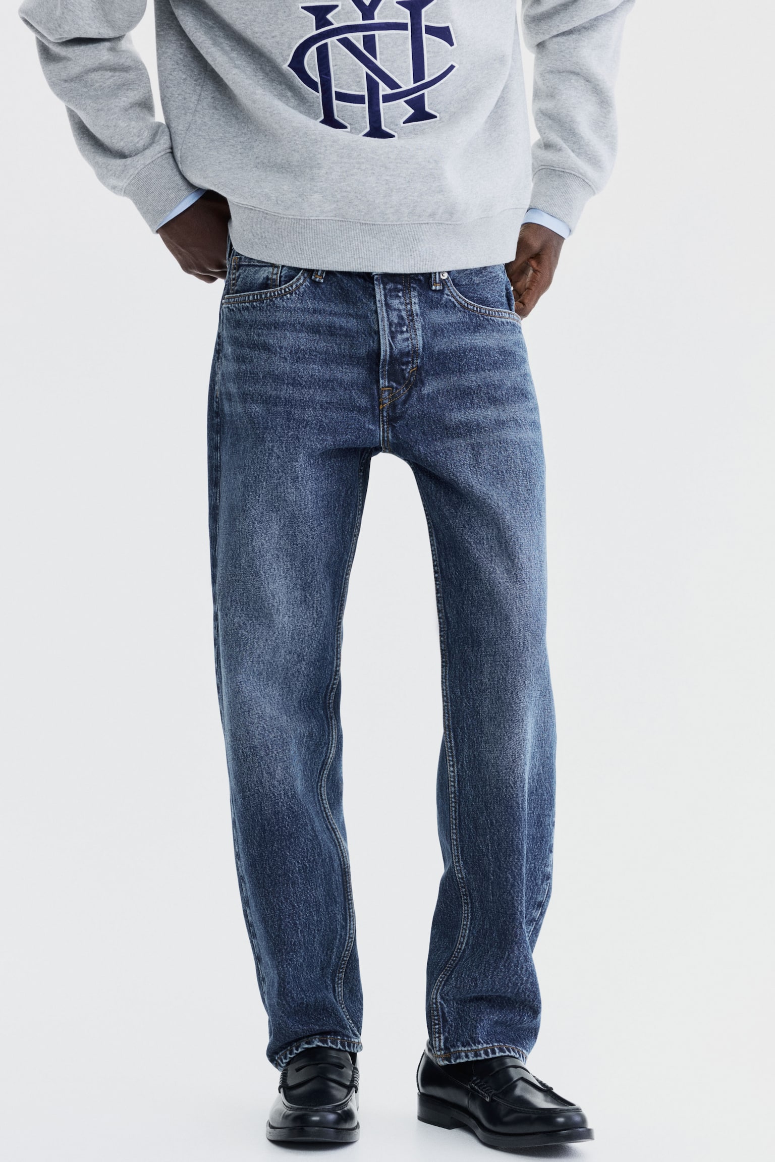 Original Straight Jeans - כחול ג'ינס כהה - 4