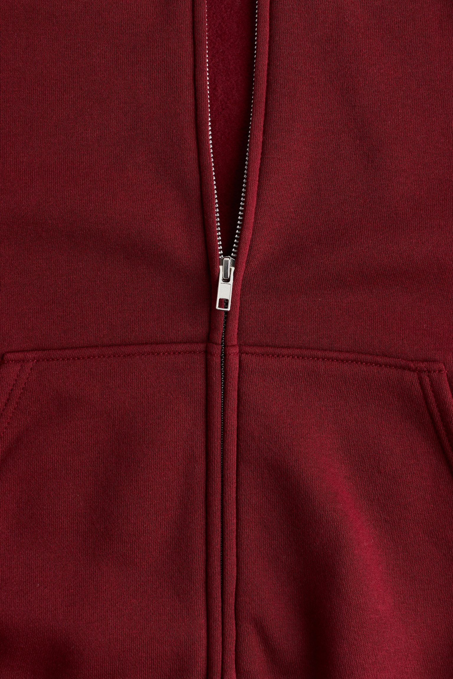 Oversized zip-through hoodie - Burgundy/Dark grey/Light beige/Light dusty pink - 3