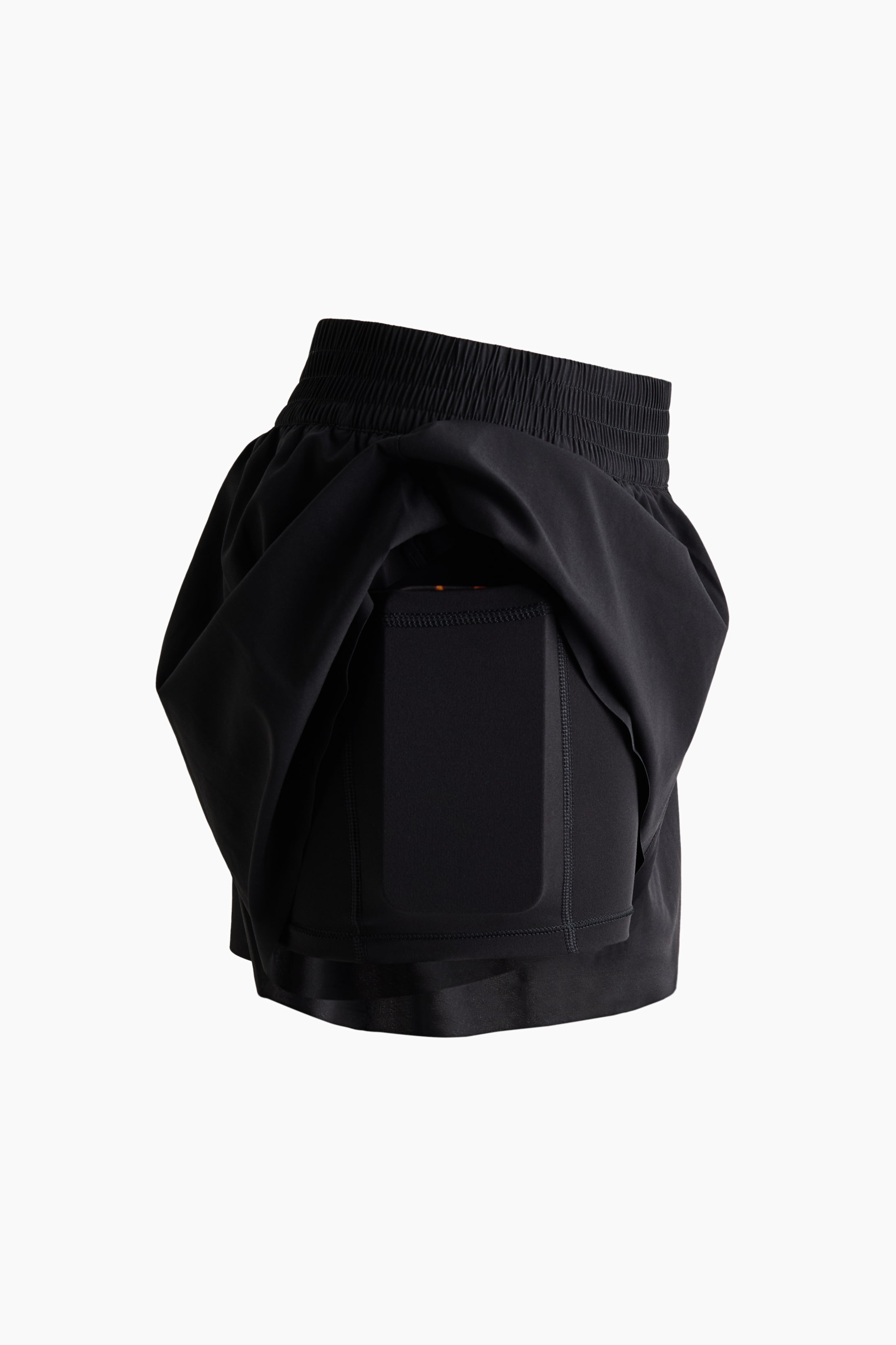 Layered Sports Shorts with Pocket