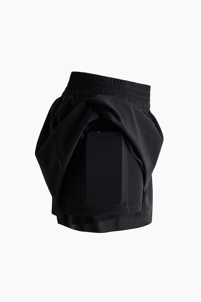 Double-layered sports shorts - Black/Butter yellow/Dark clay grey/Lilac/Blush/Amazonite blue - 7