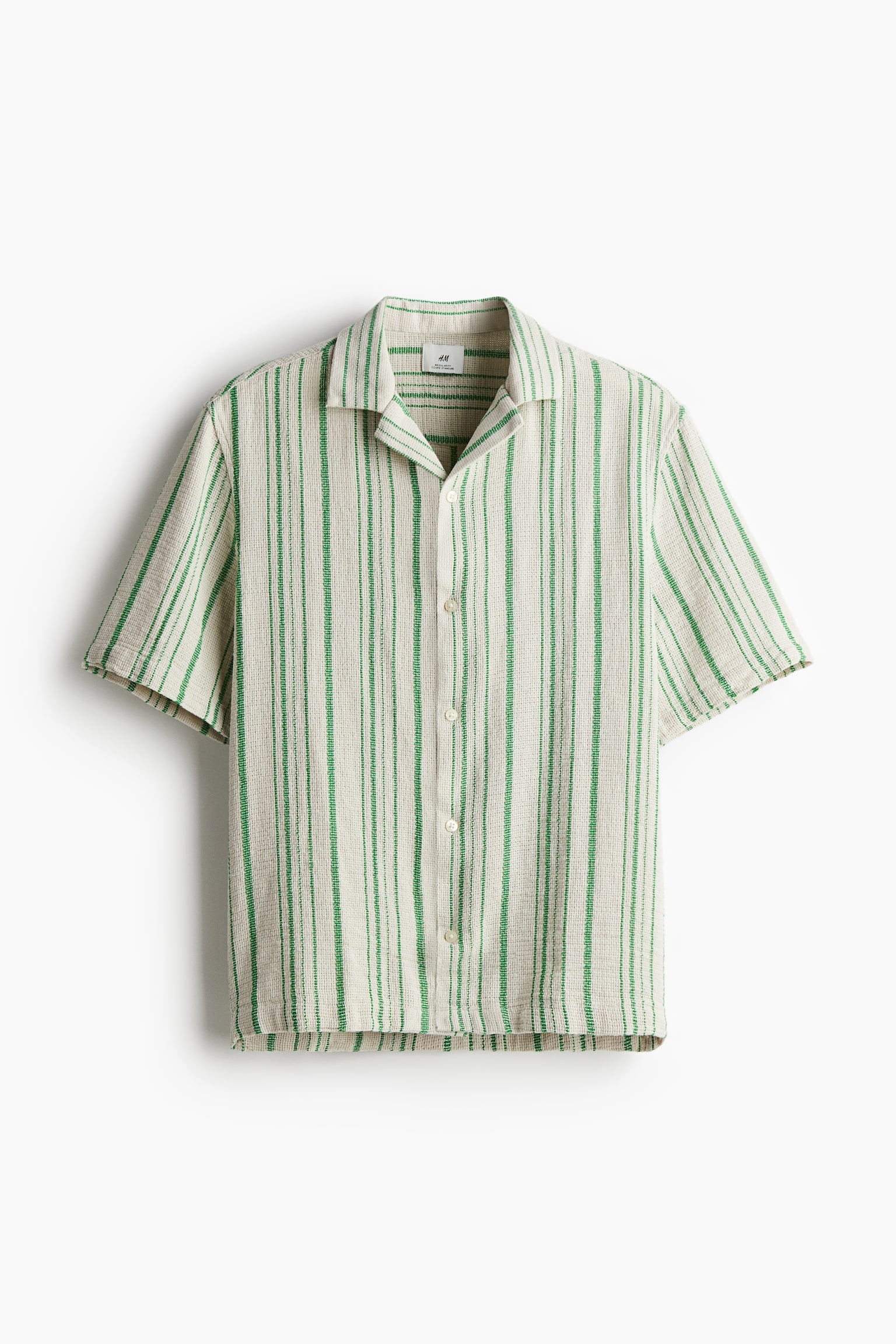 Regular Fit Resort Shirt - Beige/Green stripe/Beige/Black stripe - 2