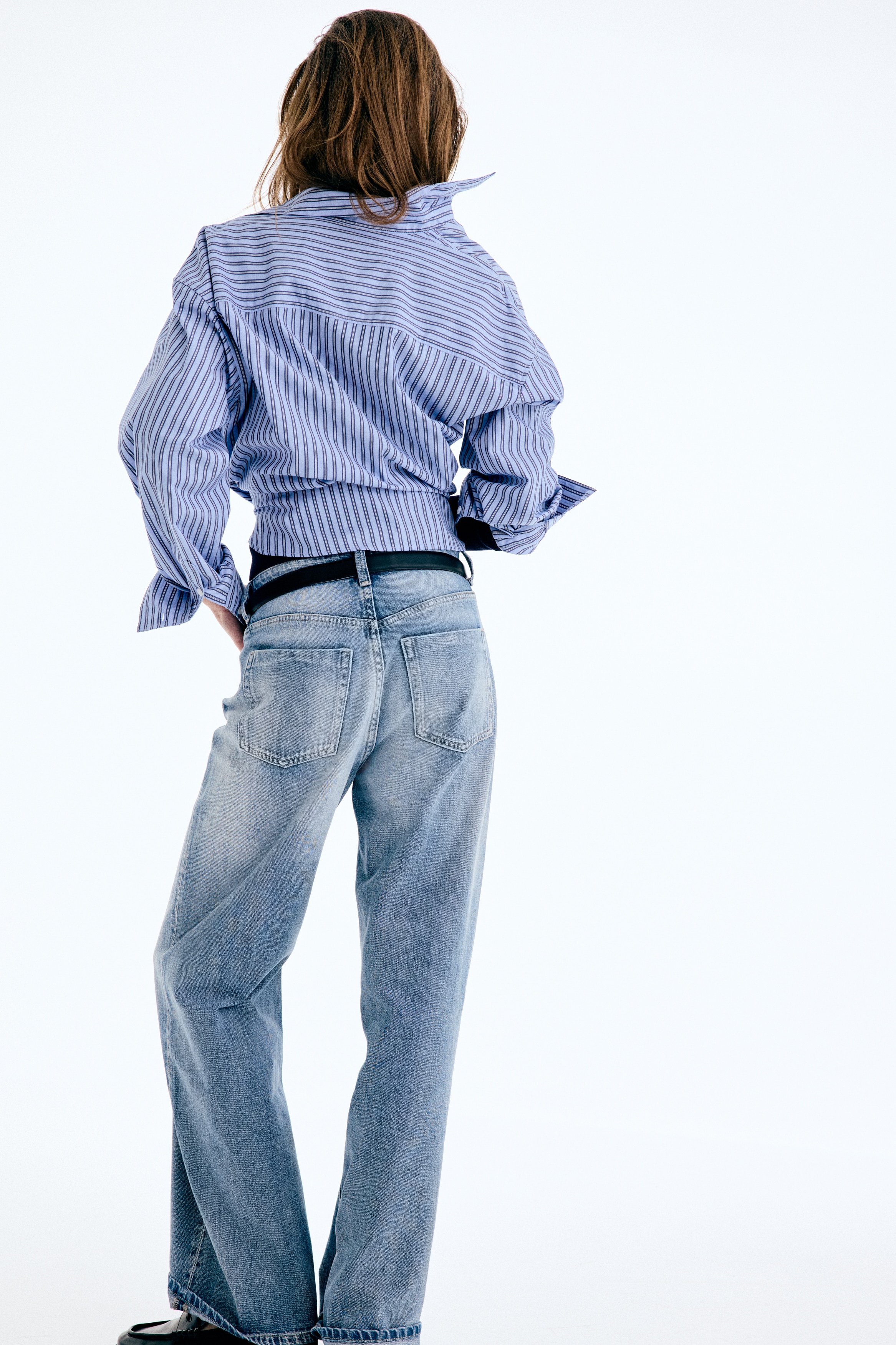 Wide High Jeans - Bleu denim clair/Vert foncé/Blanc/Bleu denim/Bleu denim/Noir délavé