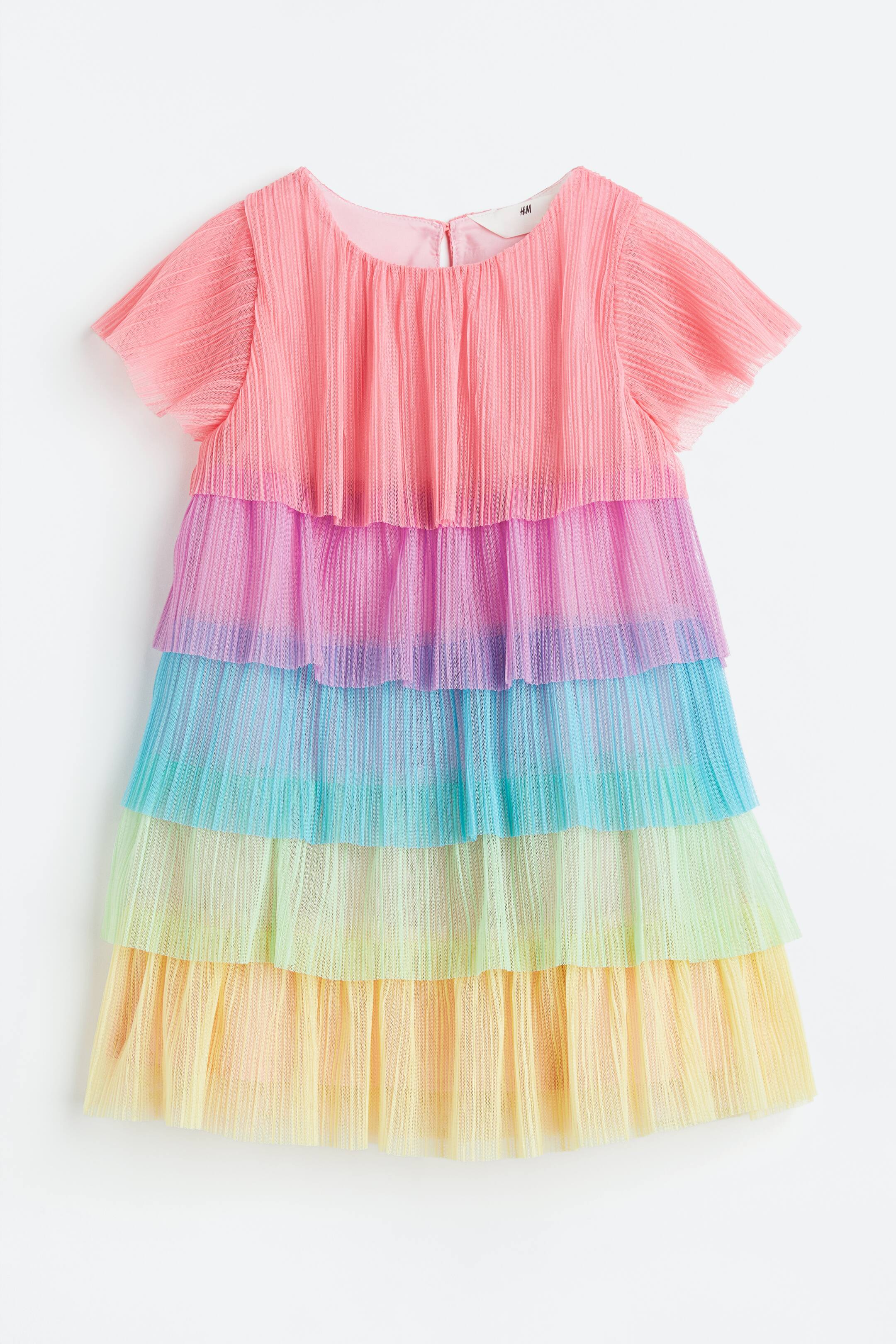 Xem ảnh lớn hơn: Váy vải tuyn xếp ly - Màu hồng nhạt/Ngọc lam - Kids | H&M VN 1