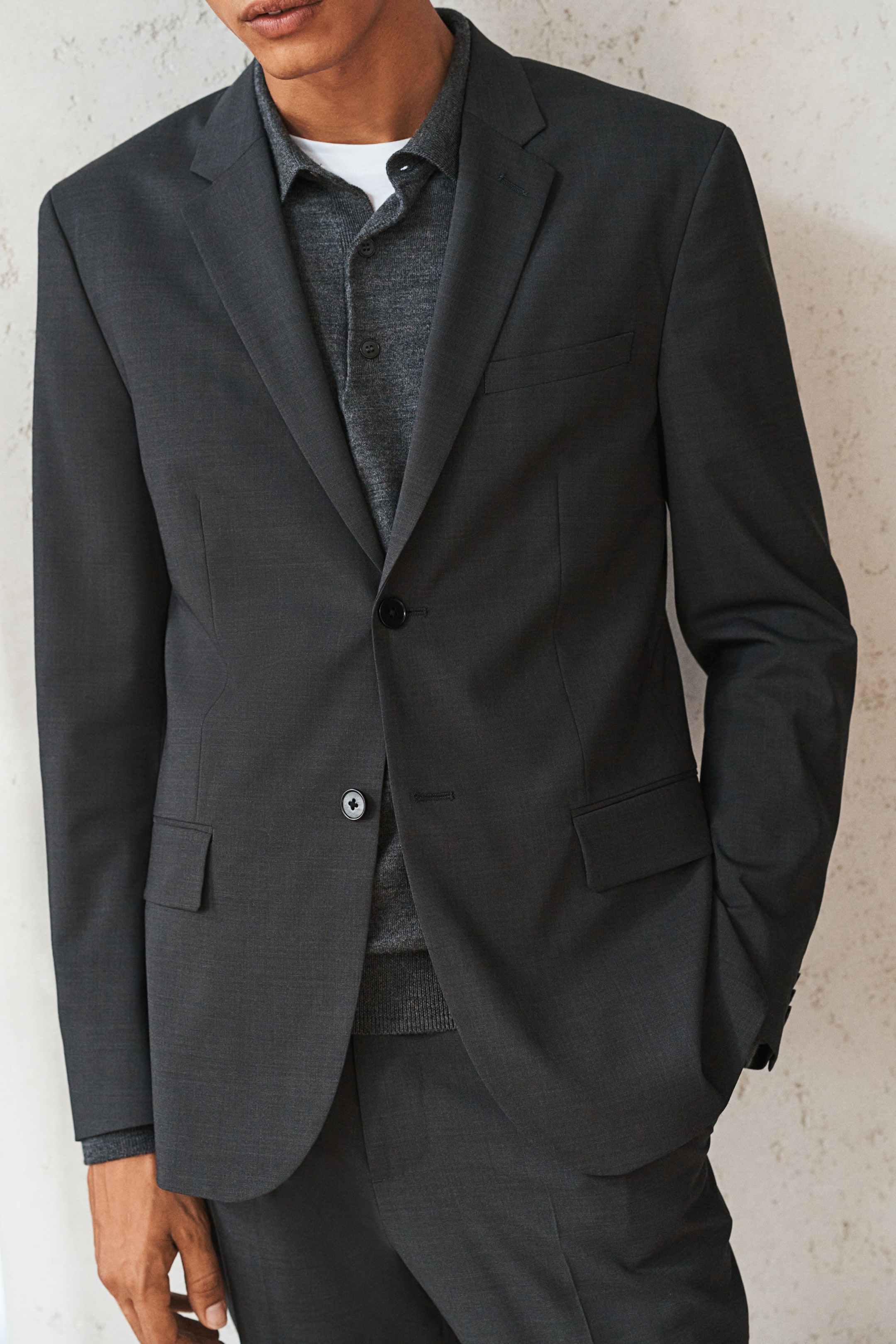 Slim Fit Wool-blend jacket - Dark grey - Men | H&M GB 4