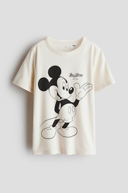 Cotton T-Shirt with Printed Motif