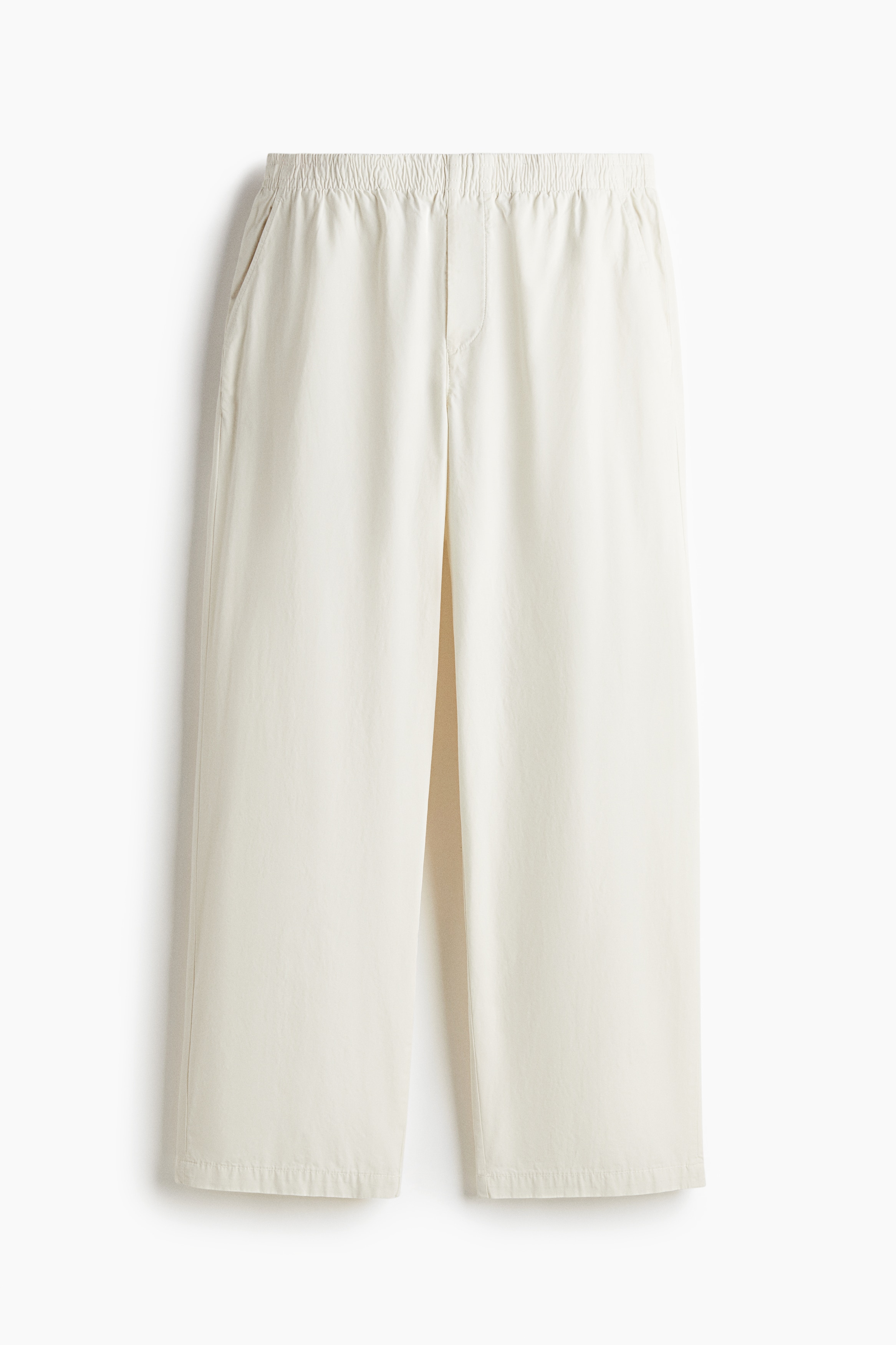 Relaxed-Fit Cotton Pants - Cream/Dark blue/Khaki beige
