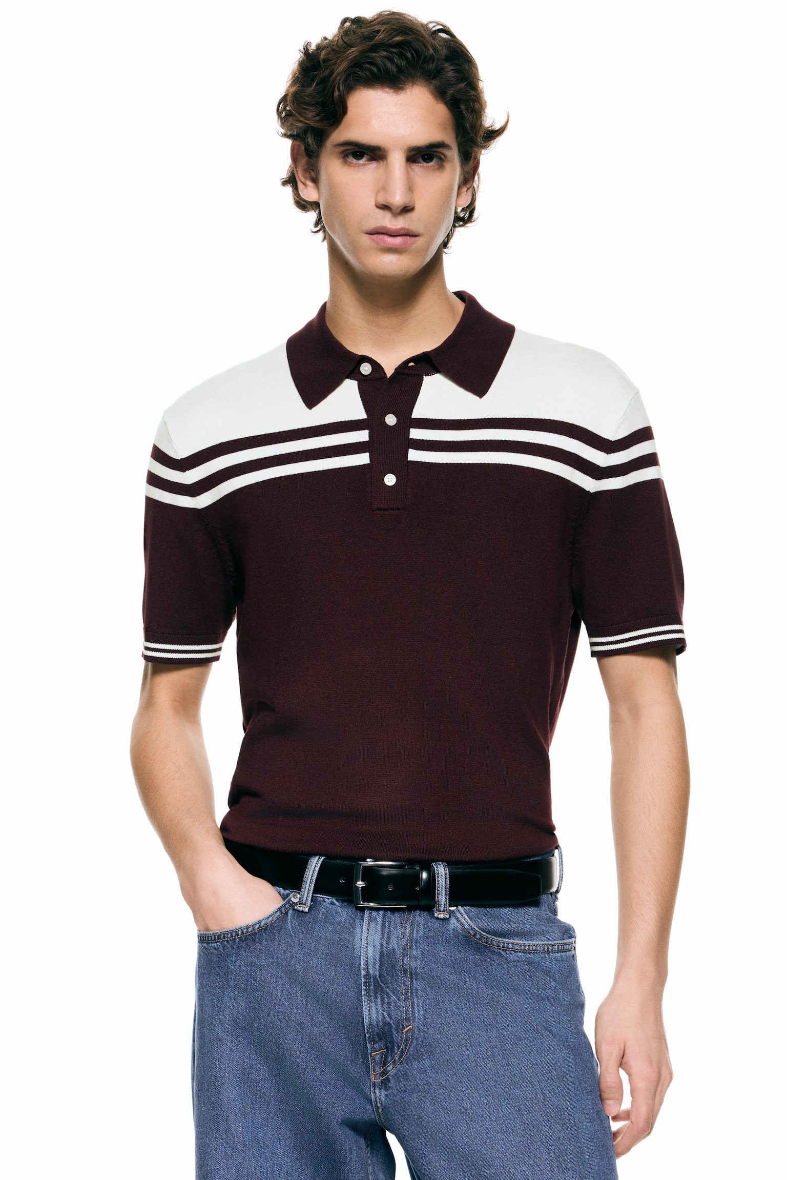 Regular Fit Polo shirt - Burgundy/Dark blue - 1