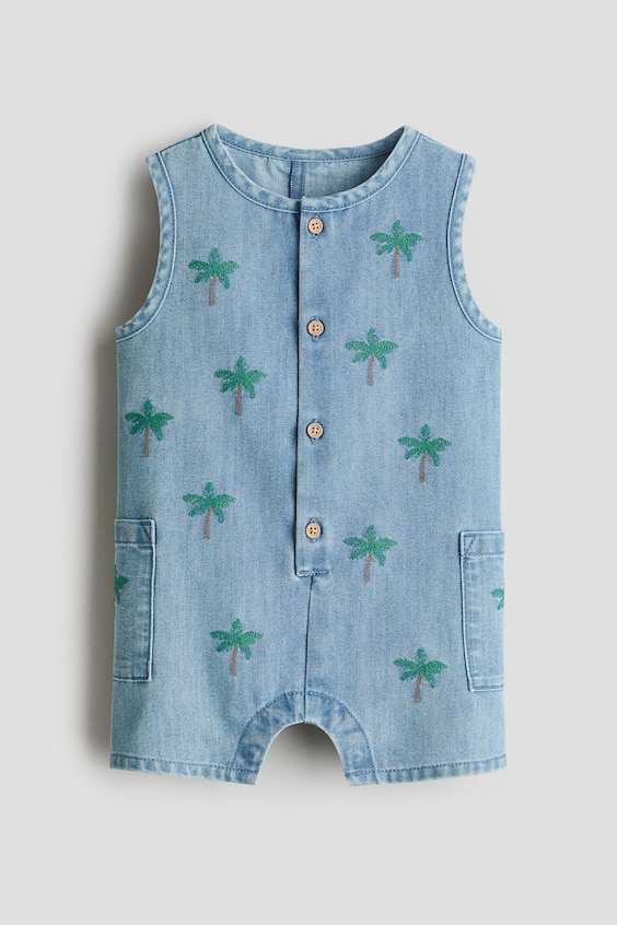 Детские комбинезоны H&M Embroidered-Detail Romper Suit