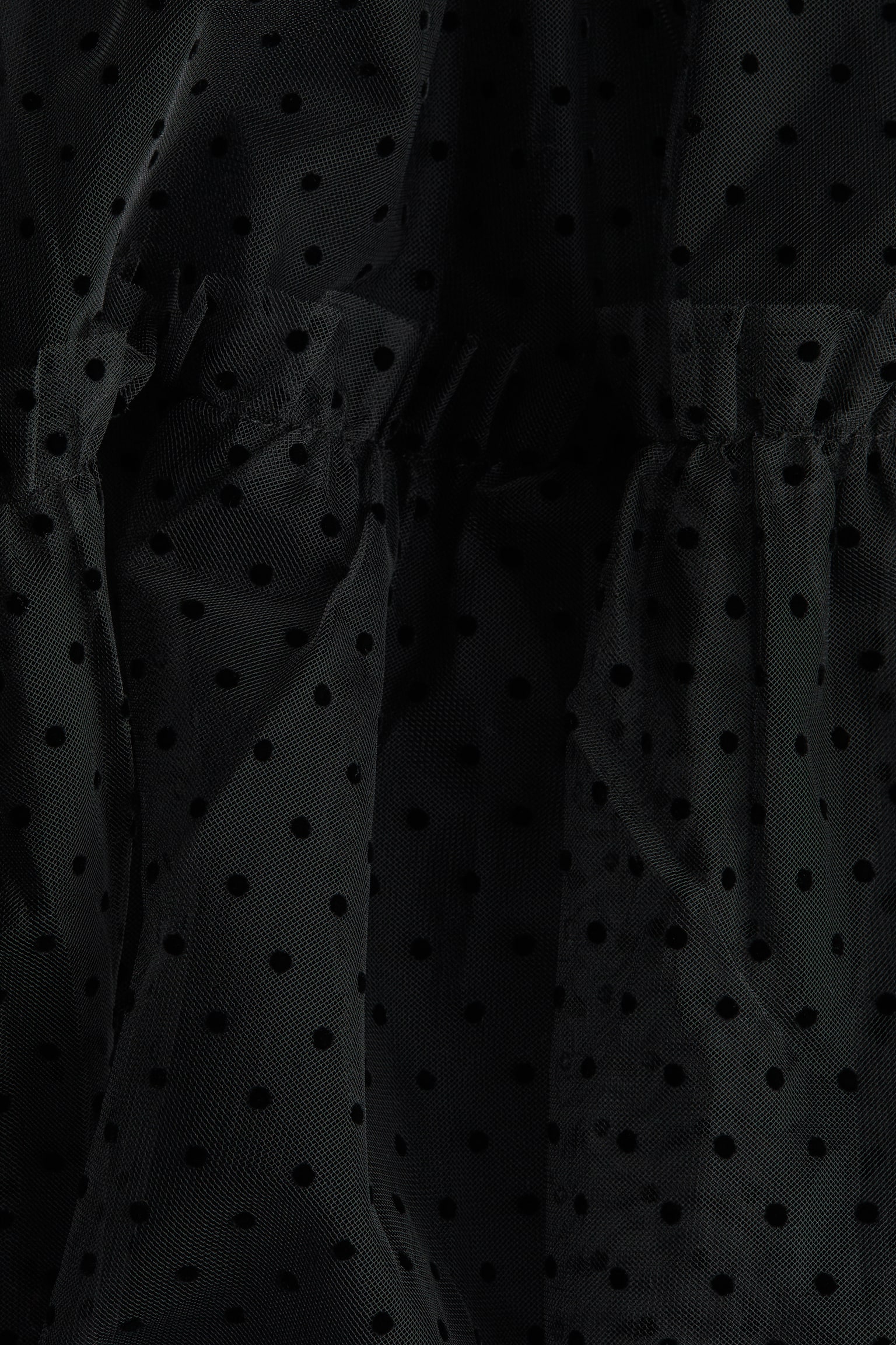 長袖チュールワンピース - ブラック/ホワイト - 4