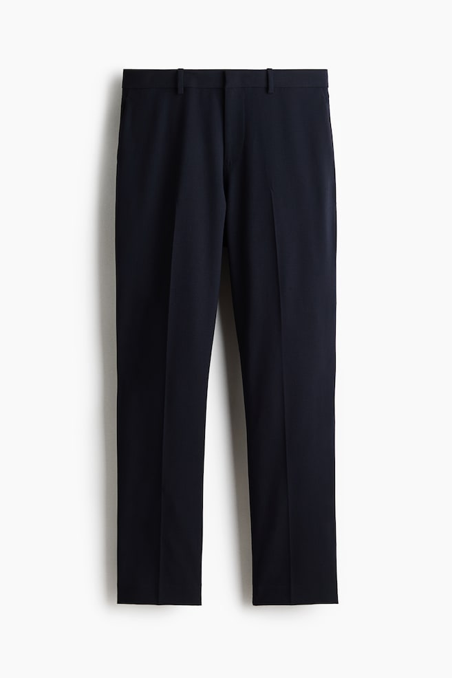 Knitterresistente, elegante Hose in Slim Fit - Marineblau - 1