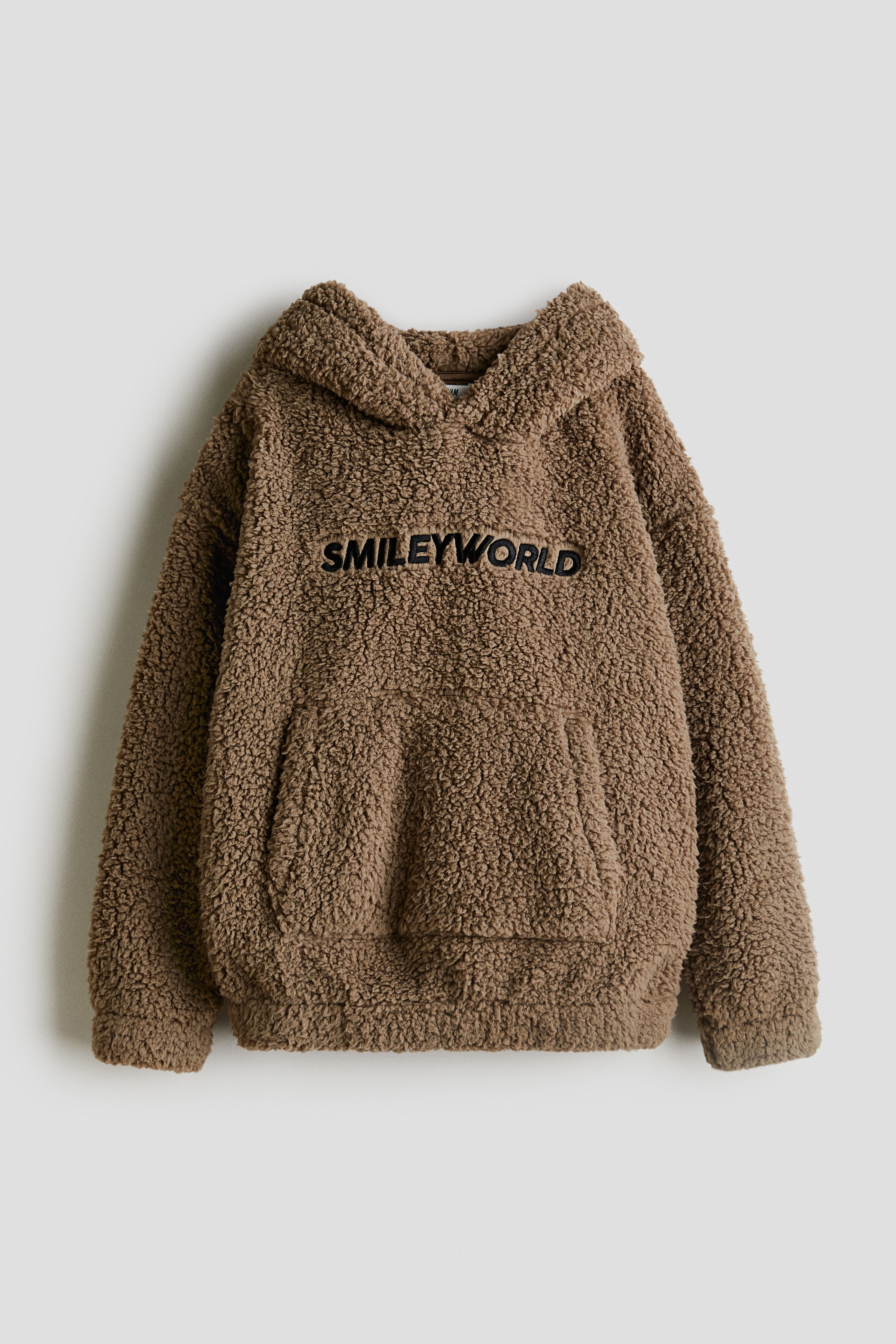 Motif-detail teddy hoodie - Brown/SmileyWorld®/White/The Simpsons