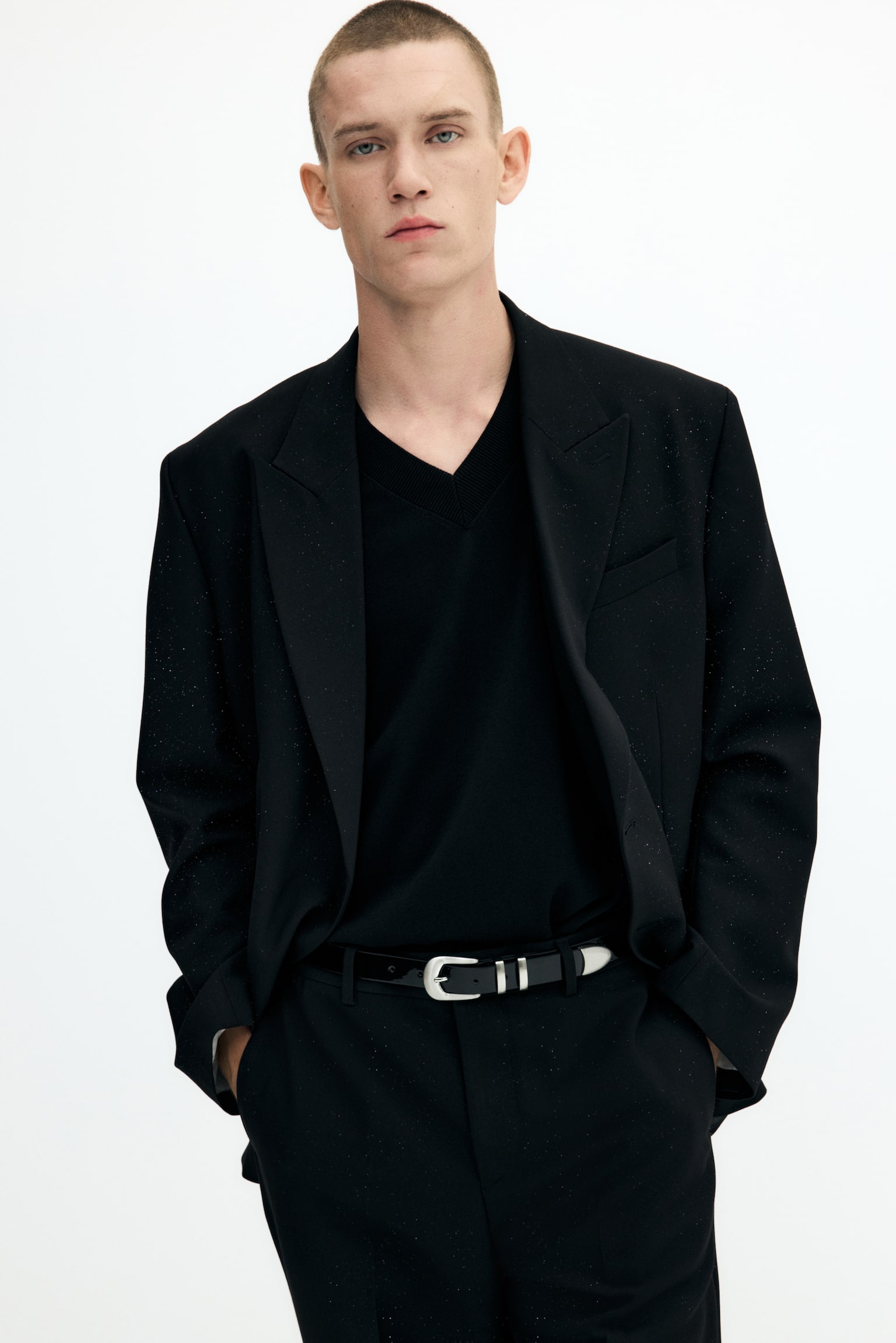 Loose Fit Tailored trousers - Black/Glittery - 3