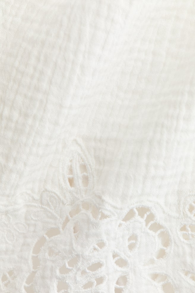 Cotton Muslin Beach Kaftan-White - 4