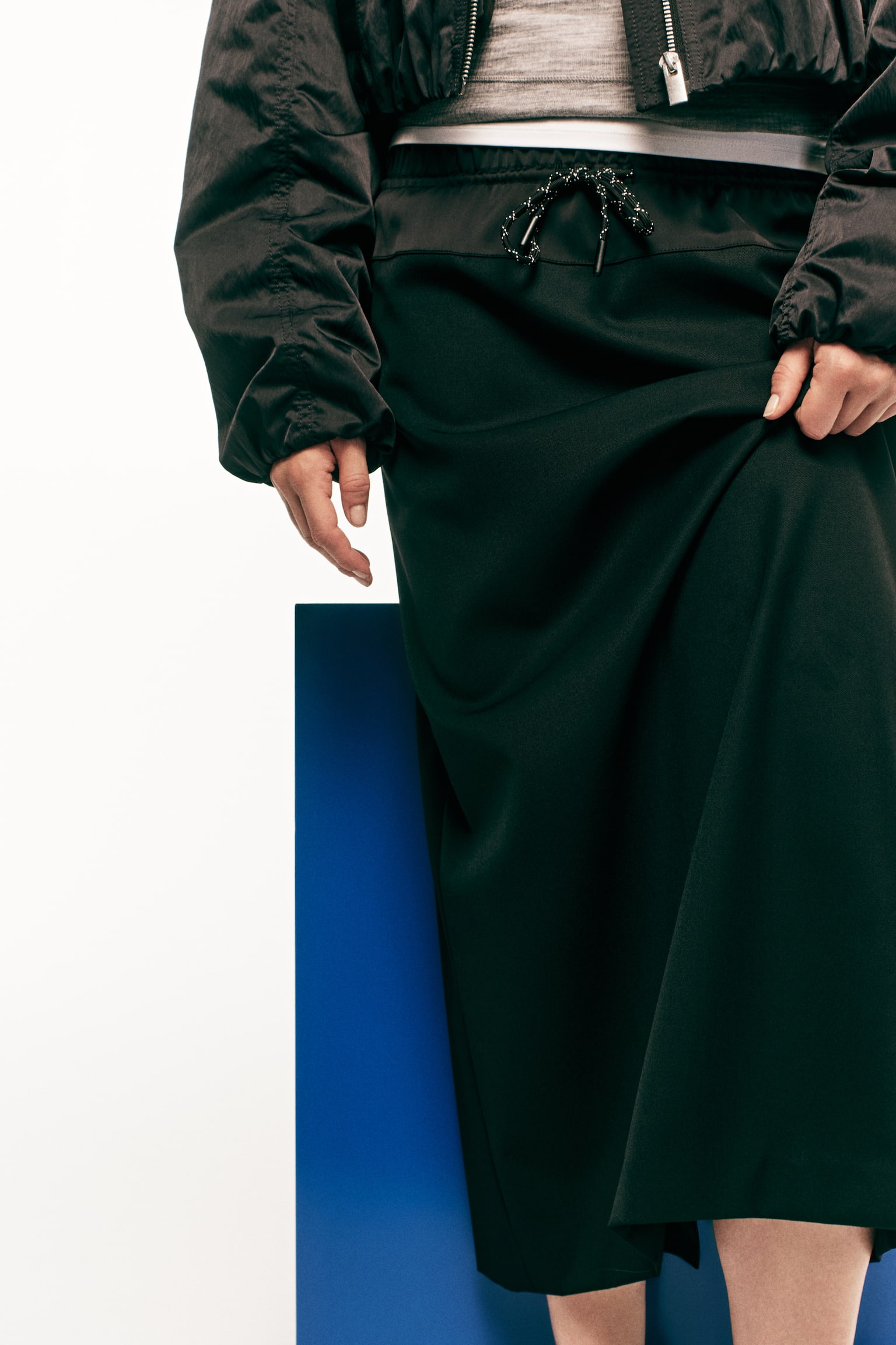 Wool-blend skirt - Black - 5