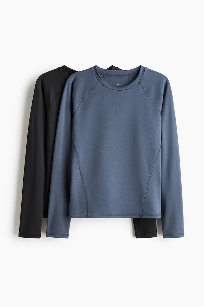 2-pack sports tops with DryMove™ - Steel blue/Black/Dusty lilac/Black - 1