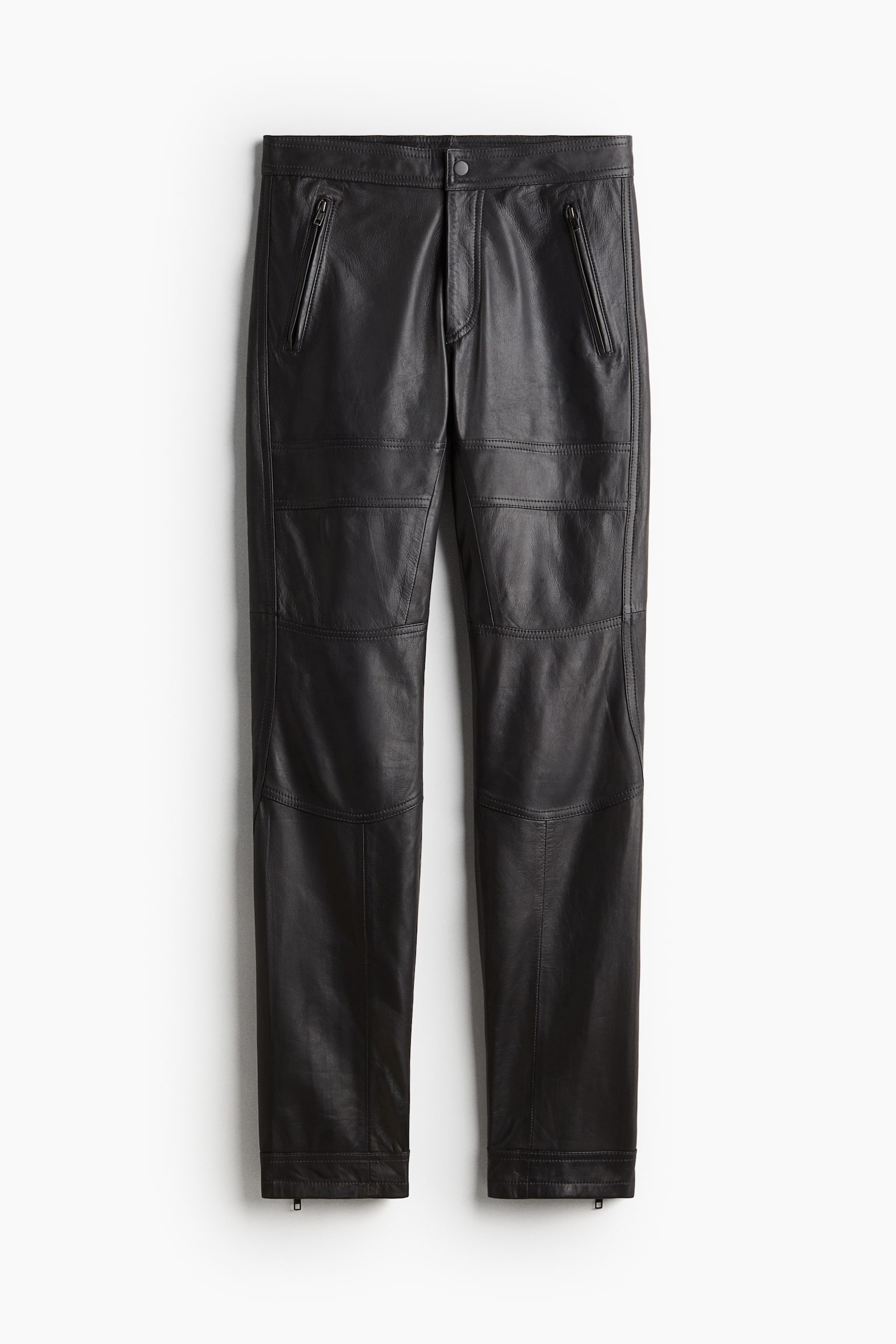 Leather biker trousers - Dark grey - 2