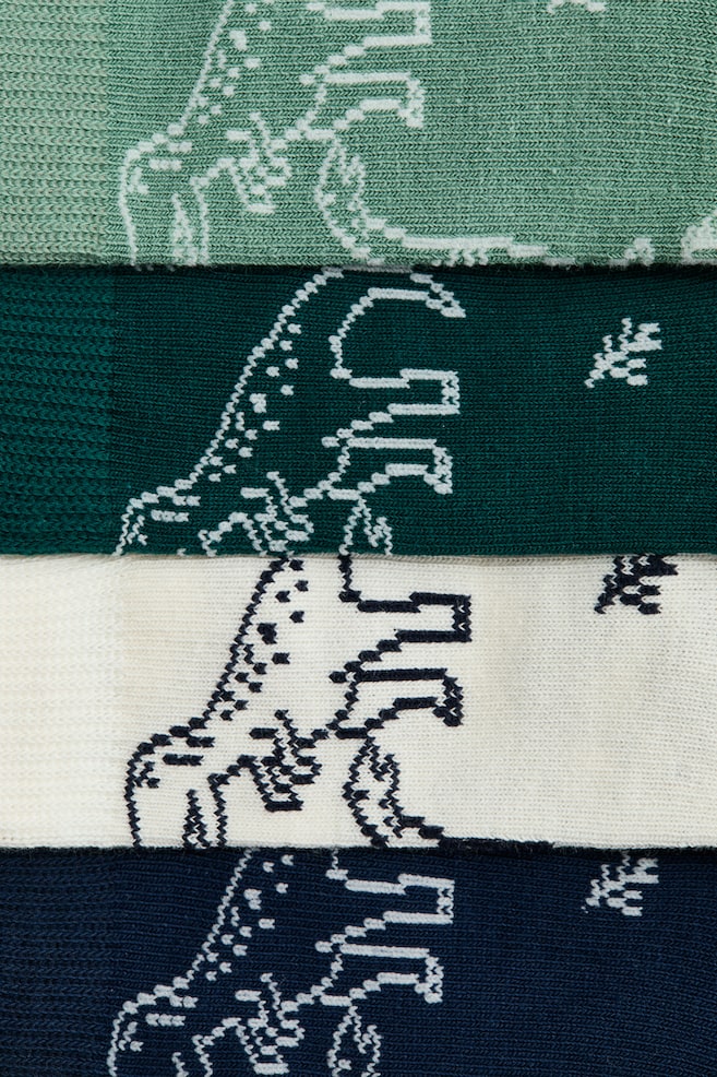 Set de 7 perechi de șosete-Verde/dinozauri - 2