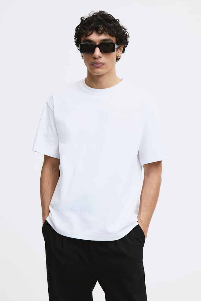 T-shirt Loose Fit - Blanc/Noir/Beige/Vert foncé/dc/dc/dc - 1