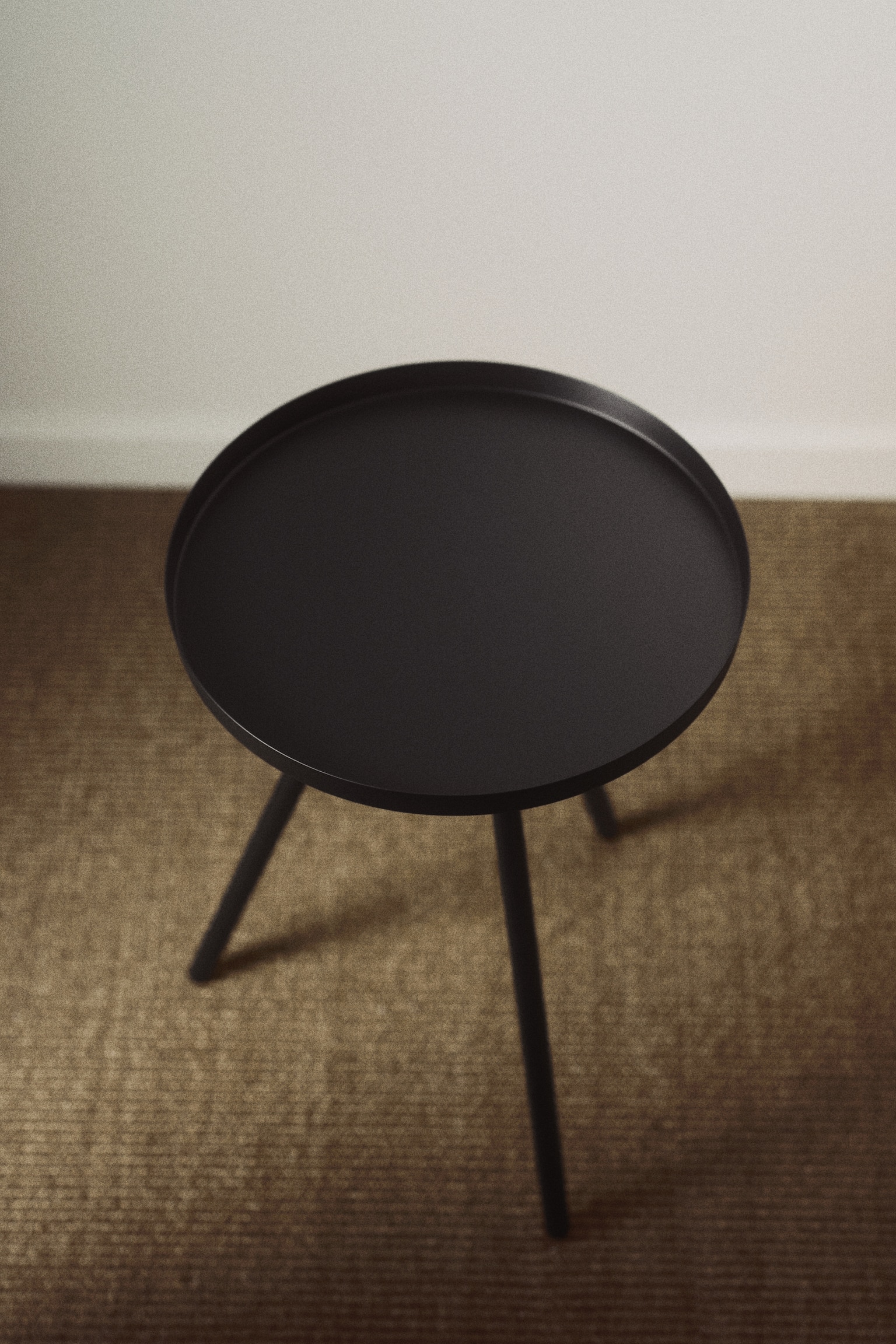 Petite table d'appoint en métal - Noir/Beige clair - 1