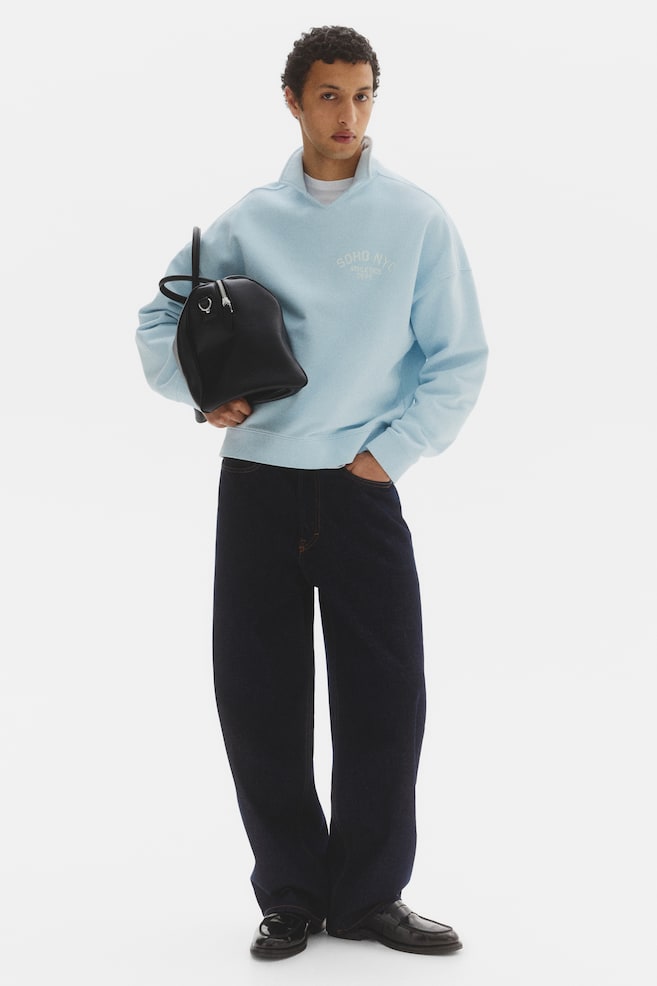 Oversized Rugby Sweatshirt - Light blue/Soho NYC/Washed black/Soho NYC - 5