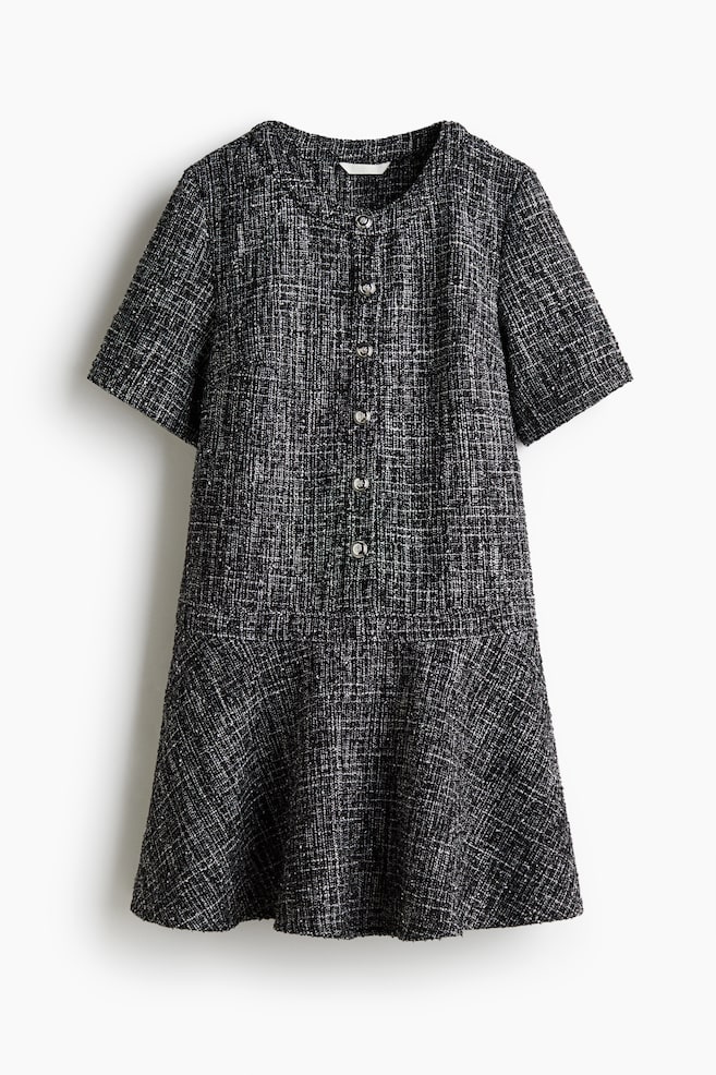 Robe en bouclette - Noir chiné/Bleu foncé - 1