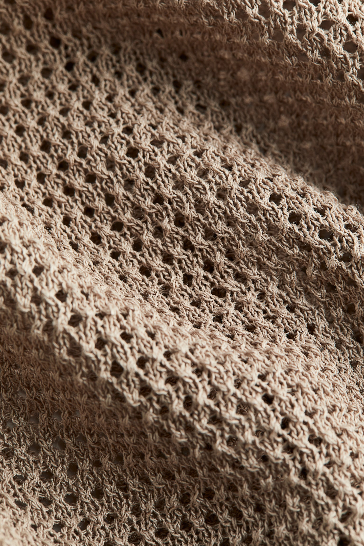 Hole-knit mini beach dress - Beige/Schwarz - 5