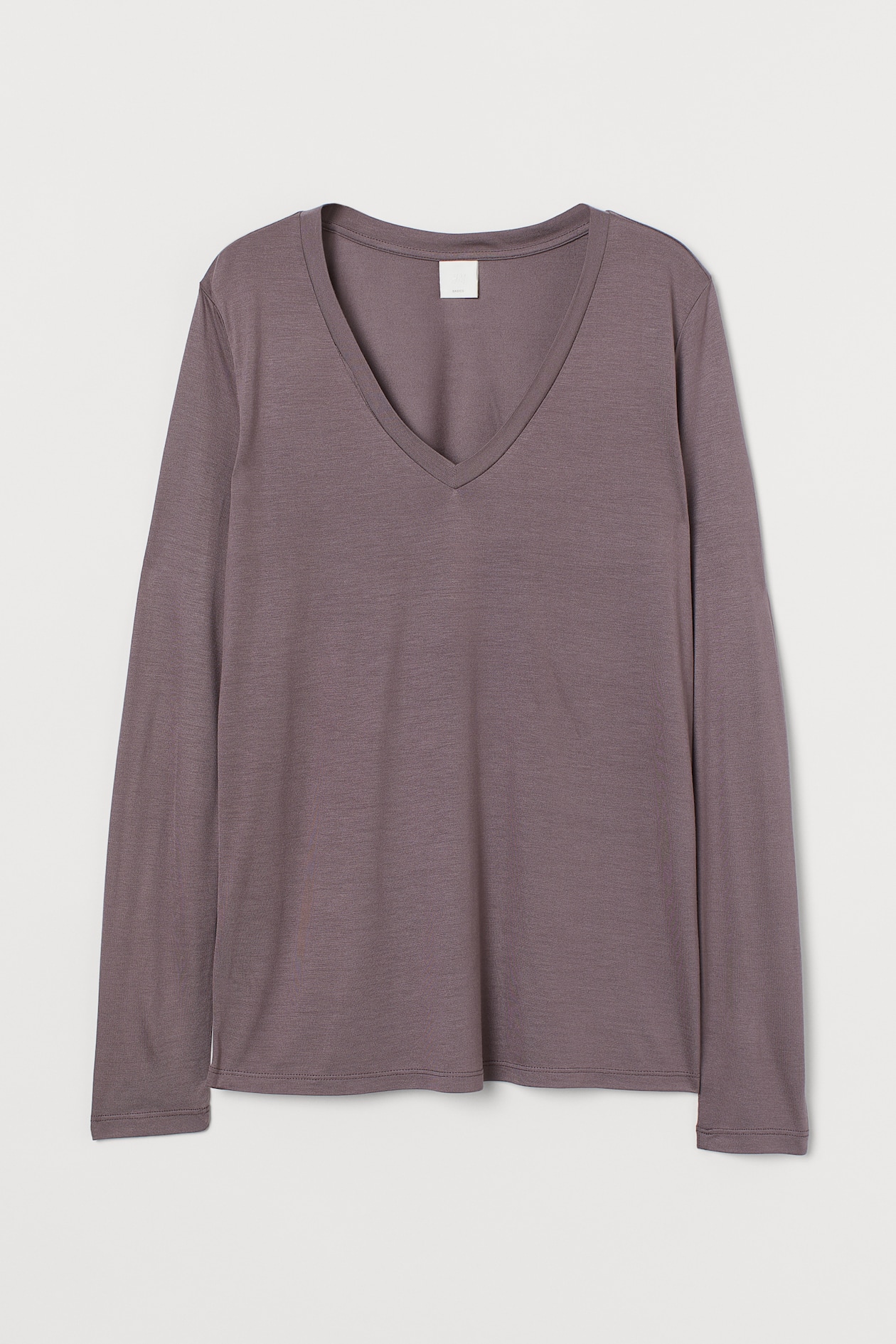 V-neck Jersey Top - V-neck - Long sleeve - Dark purple - Ladies | H&M CA