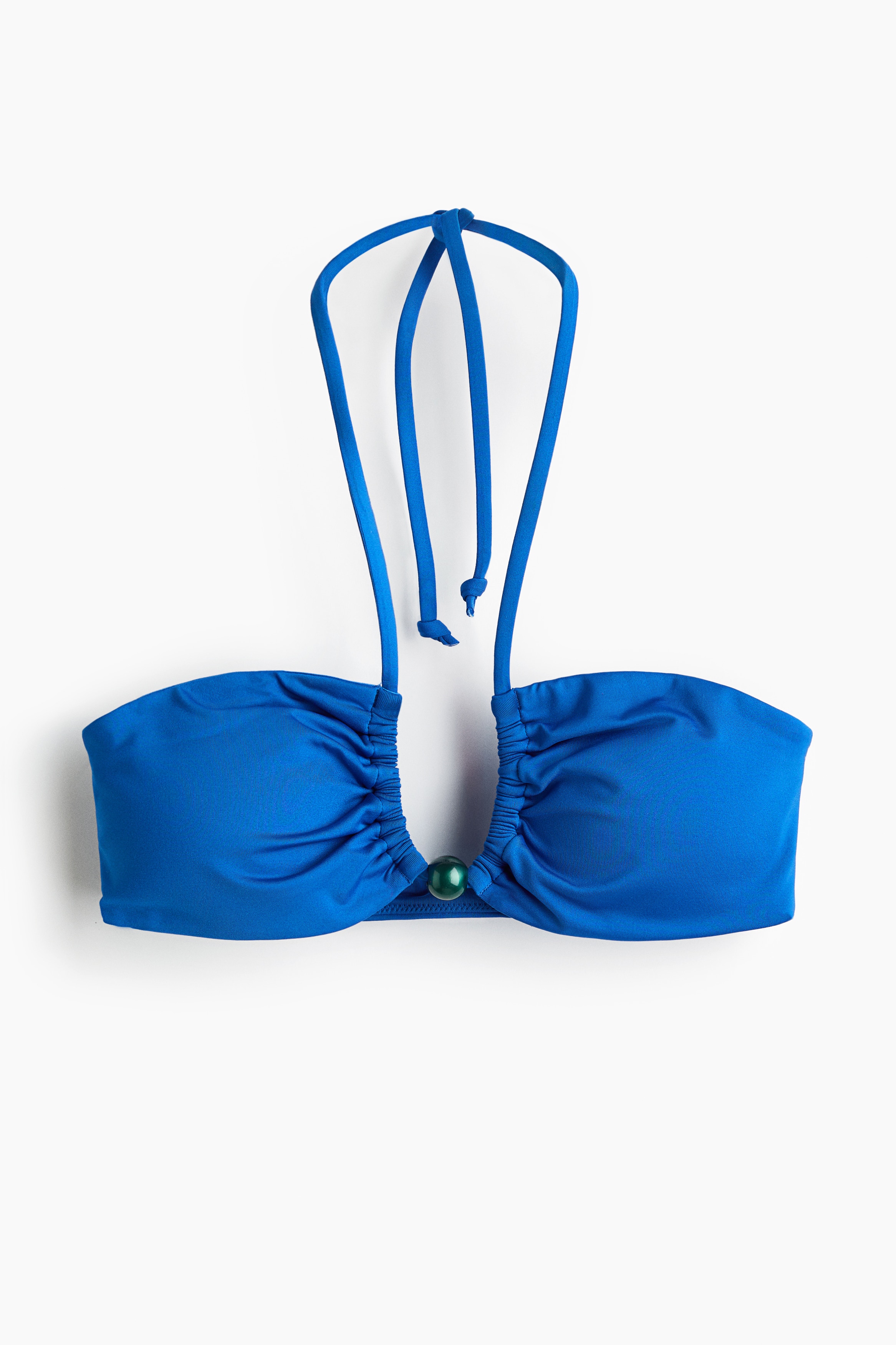 Padded halterneck bikini top - Bright blue