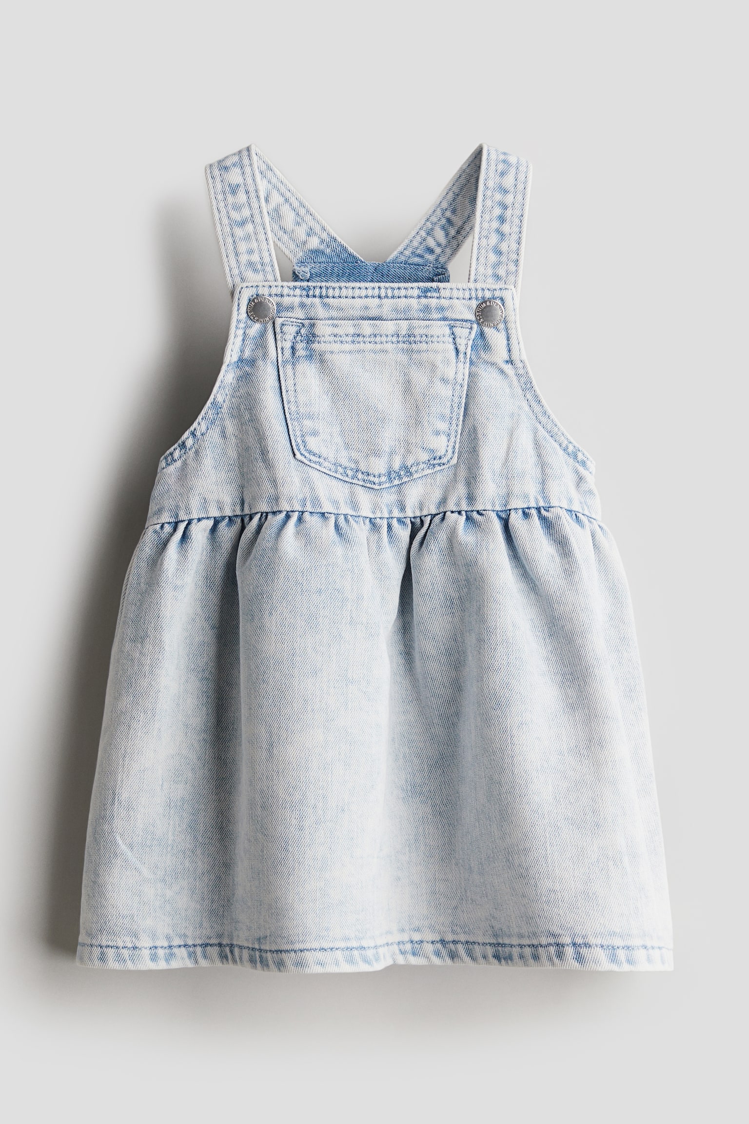 Dungaree Dress - Light denim blue/Dark denim blue/Denim blue/Cream/Flowers/Blue/Stripe - 1