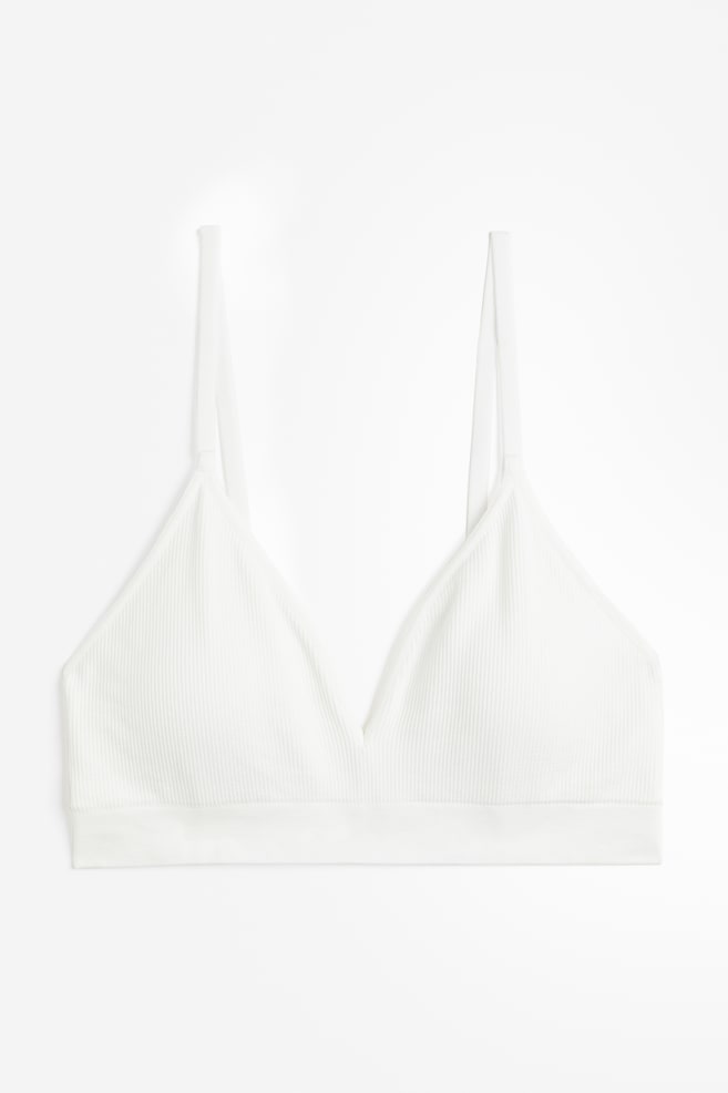Seamless padded soft bra - White/Black - 2
