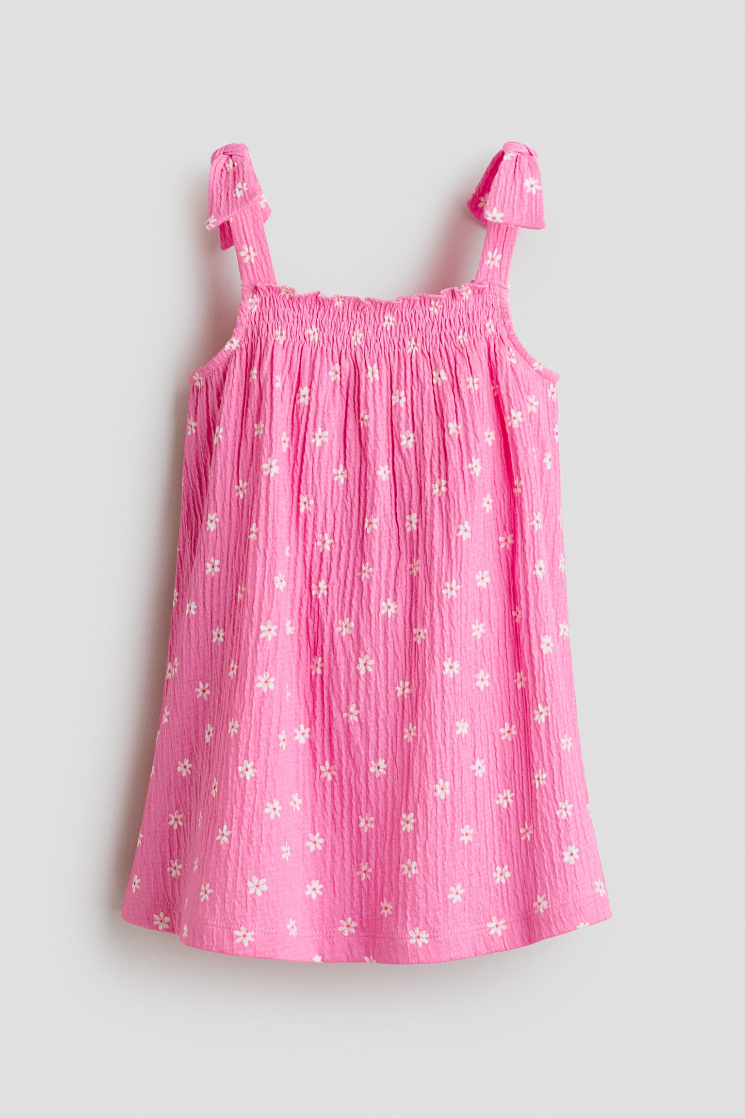 Robe à motif en coton - Rose flamboyant/fleuri/Crème/pois
