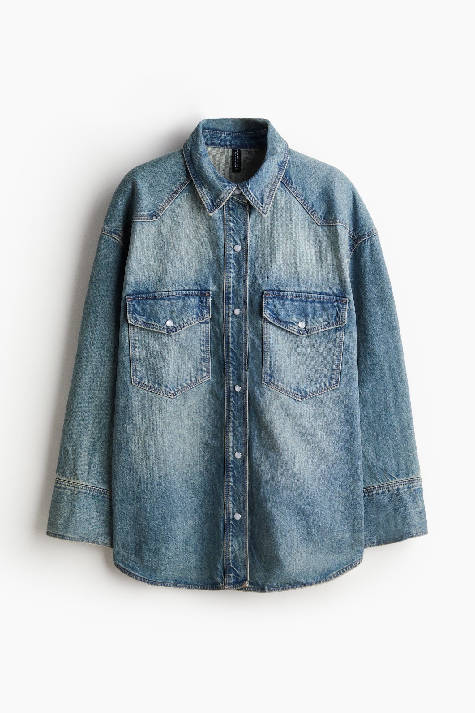 Oversized denim shirt - Light denim blue - 2