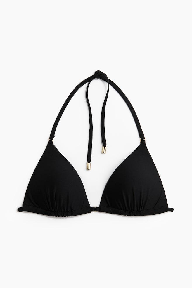 Push-up triangle bikini top - Black/White/Dark red patterned/Black/White floral - 1