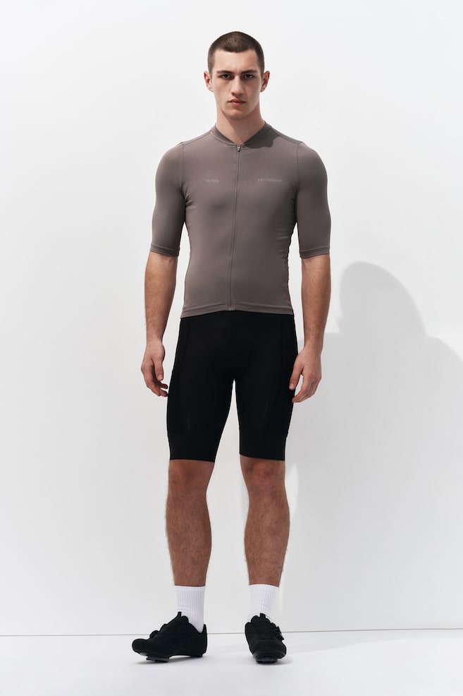 Mid-Length Cycling Bib Shorts with DryMove™ - Black/Gray - 1