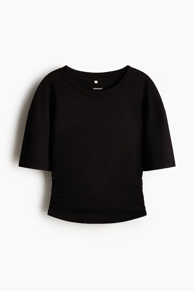 Sports top with SoftMove™ - Black/Dusty pink - 1
