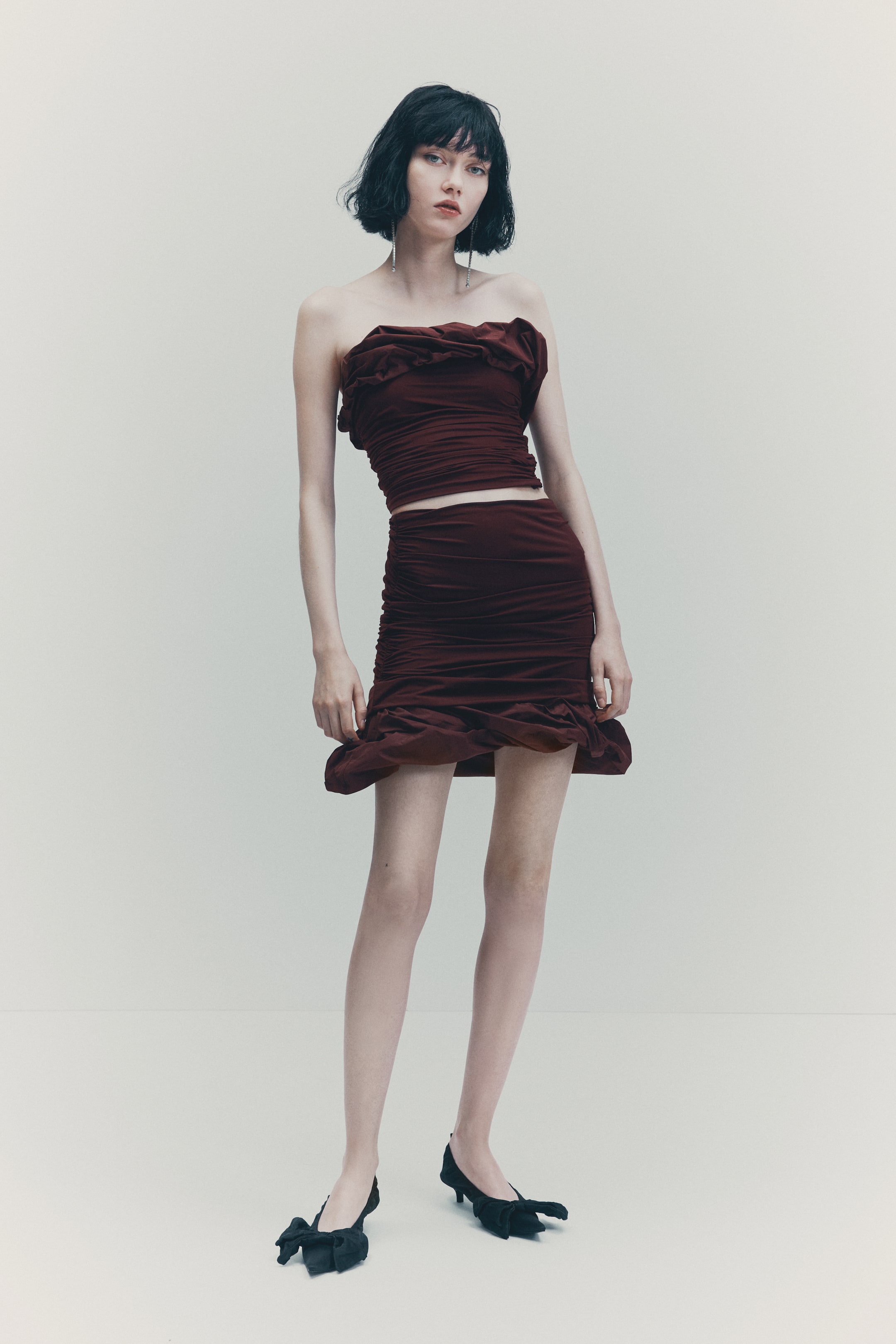 View larger image: Draped tube top - Burgundy - Ladies | H&M IN 2