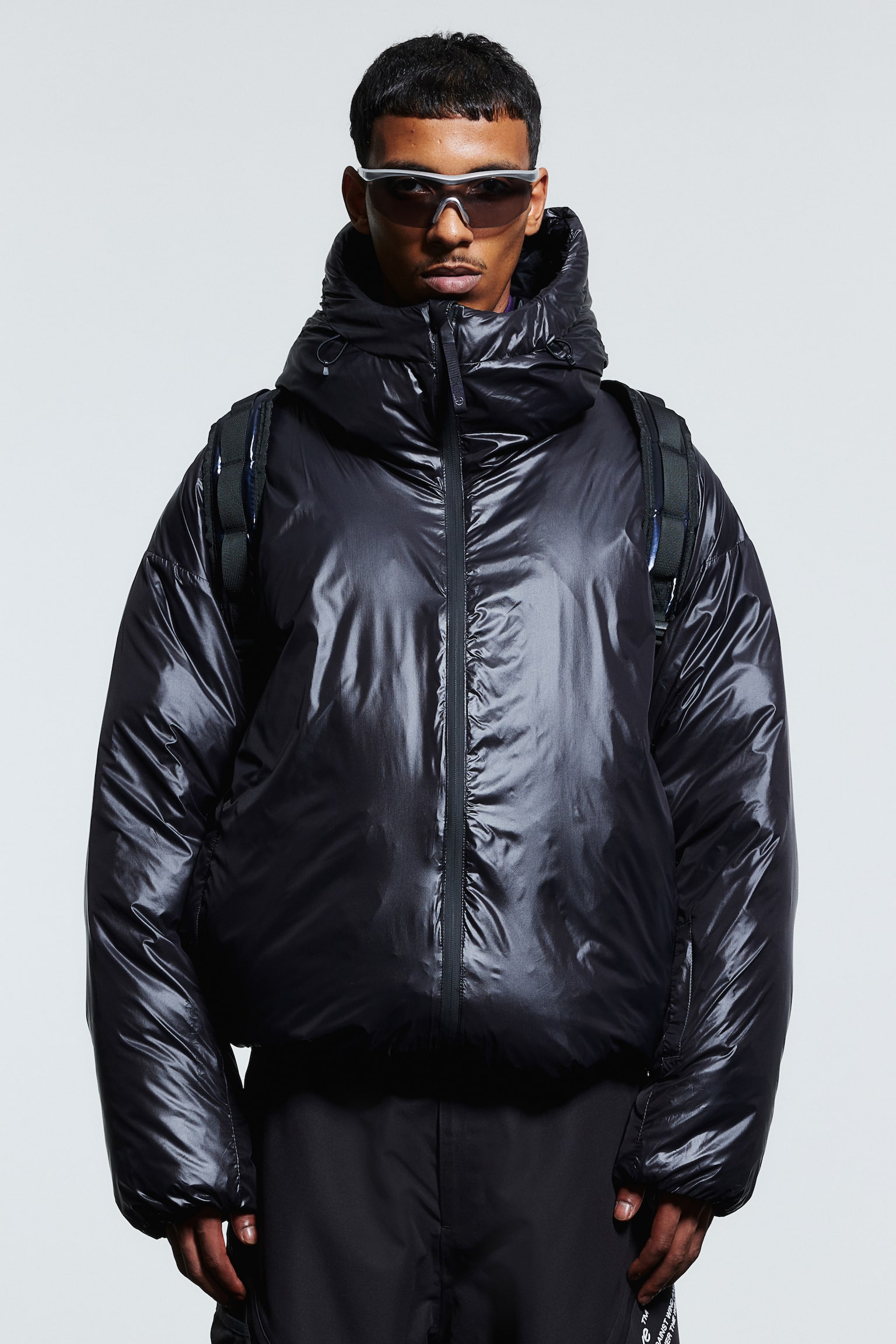 Down puffer ski jacket in ThermoMove™ - Black/Dark grey - 1