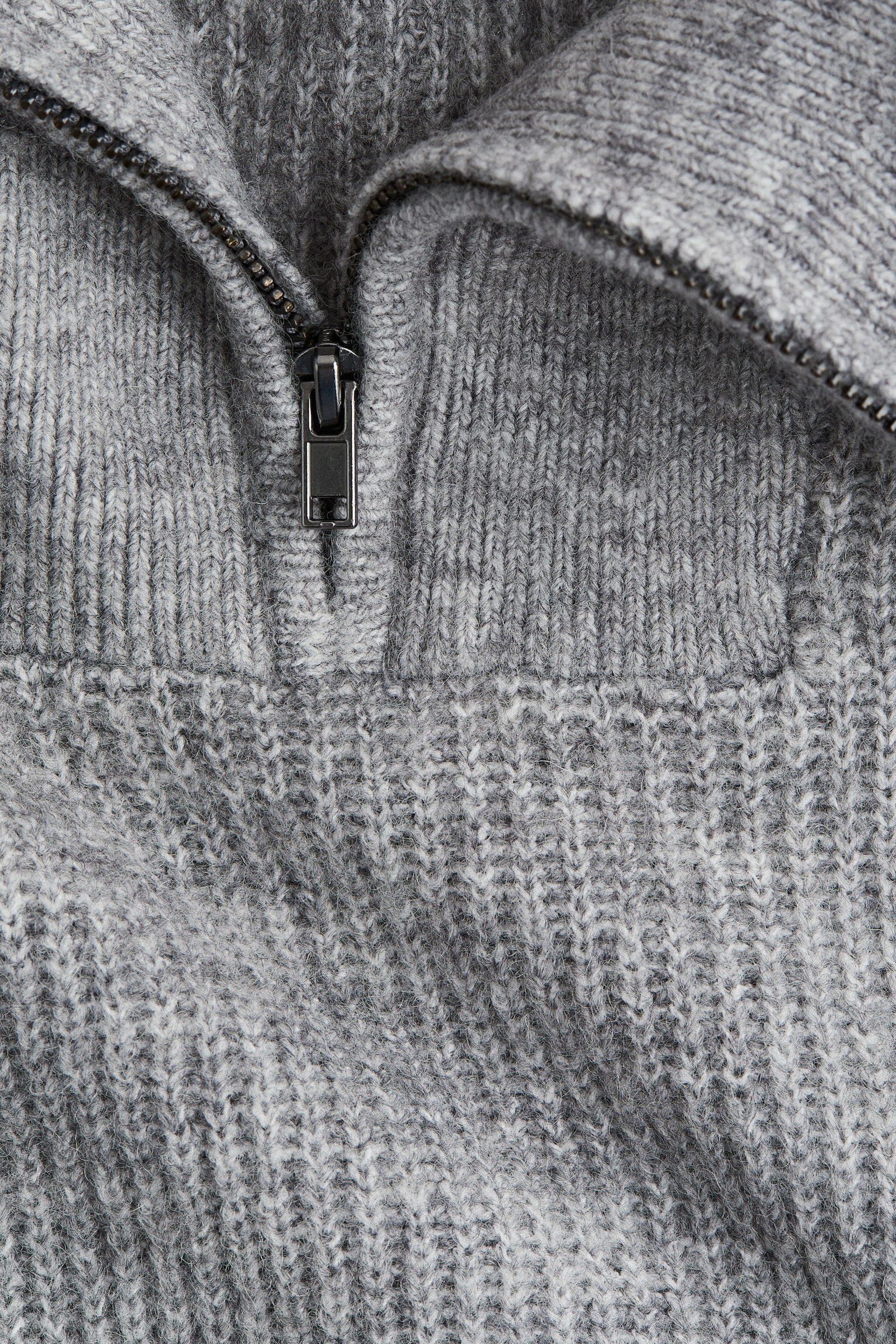 Zip-top jumper - Grey marl/White - 2