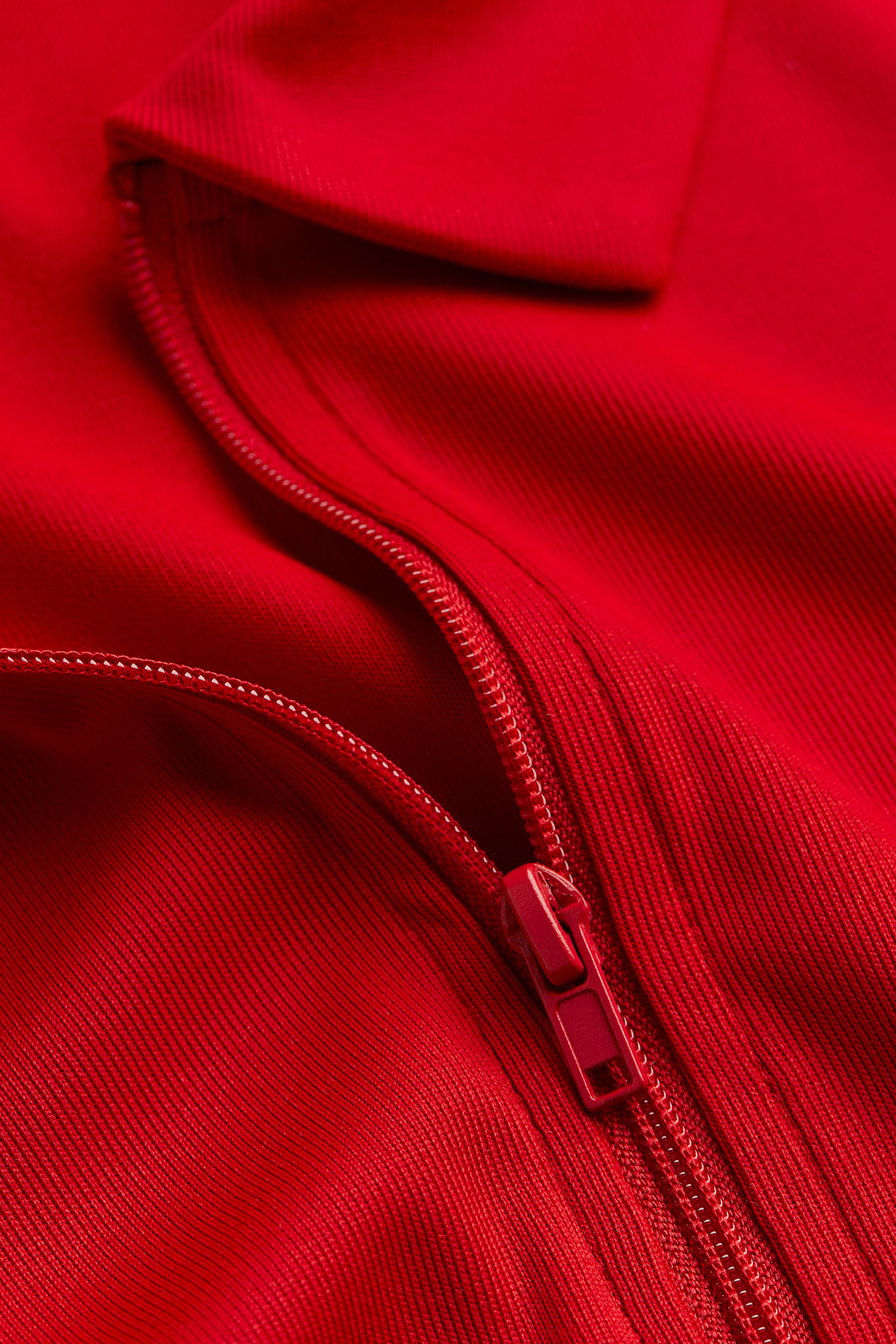 View larger image: Collared Zip Up Top - Red - Ladies | H&M AU 2
