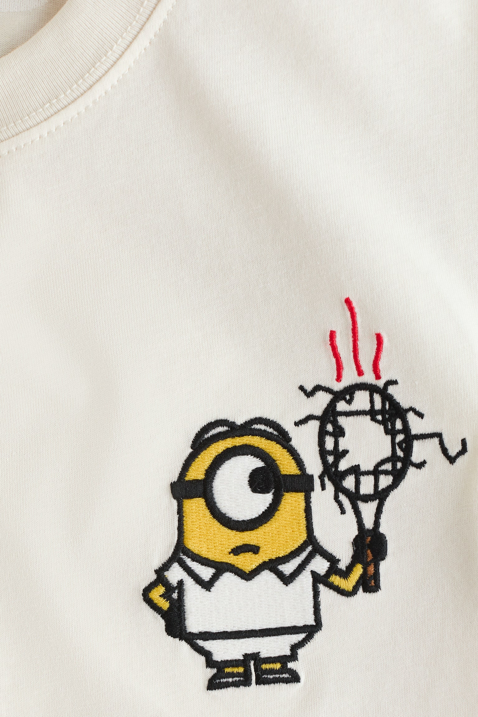 Print-motif cotton T-shirt-White/Minions - 2